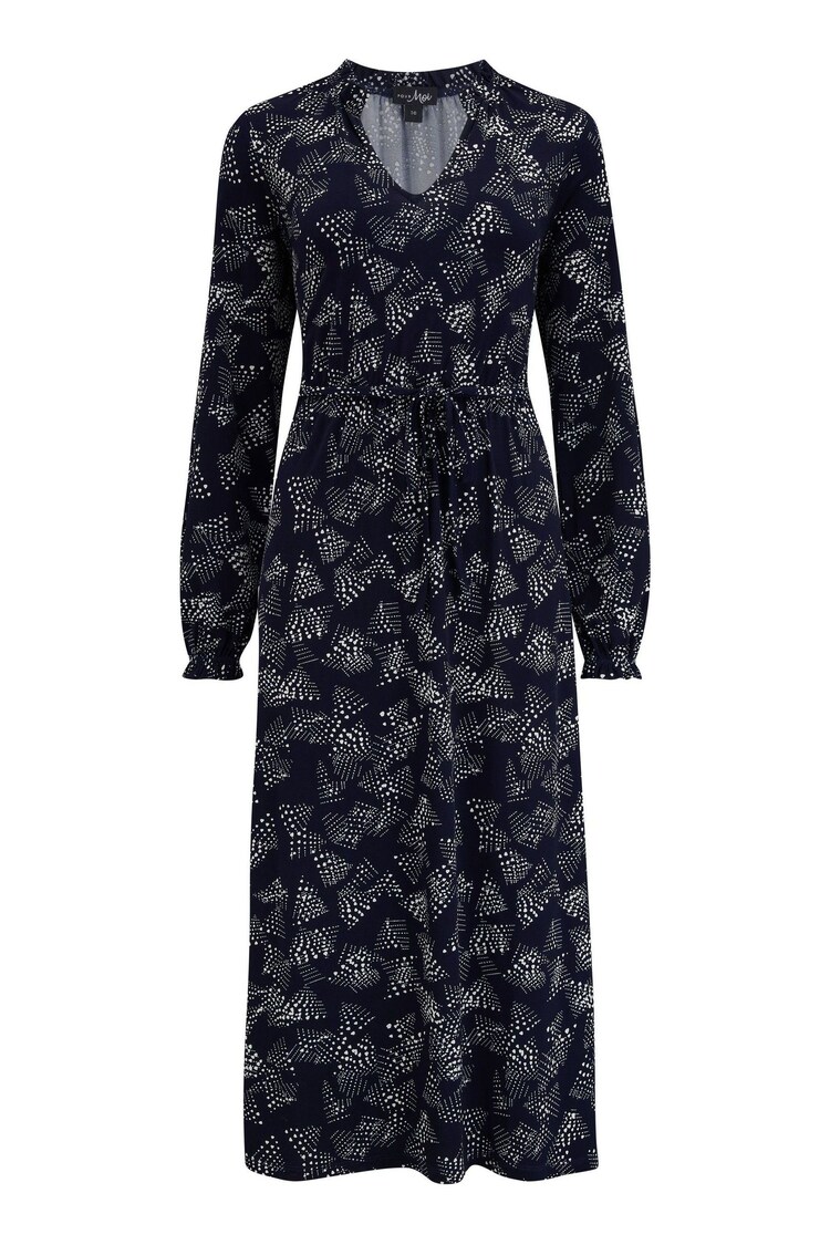 Pour Moi Blue Bridget Slinky Jersey Long Sleeve Midi Dress - Image 1 of 1