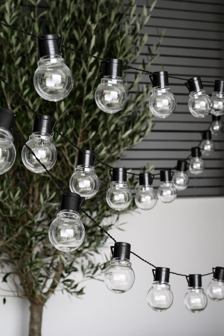 Black 40 Warm White LED Outdoor Festoon Line Lights 9.8M - Image 1 of 1