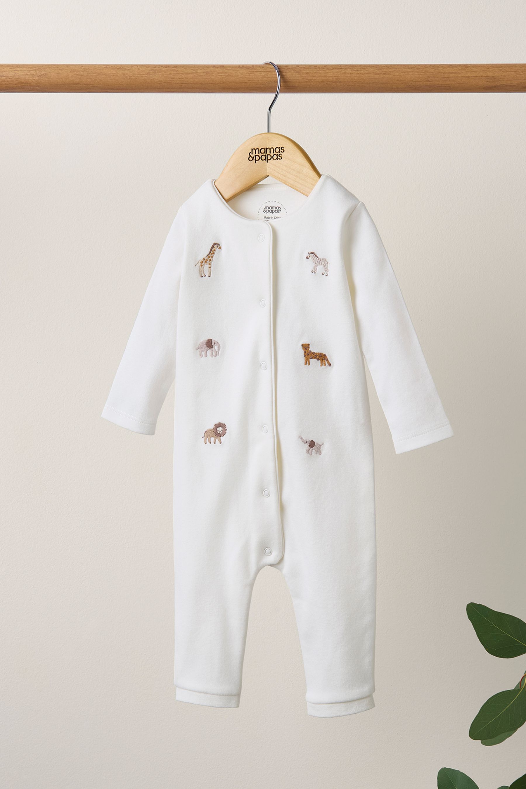 Buy Mamas & Papas Cream Safari Embroidered Romper from the Next UK