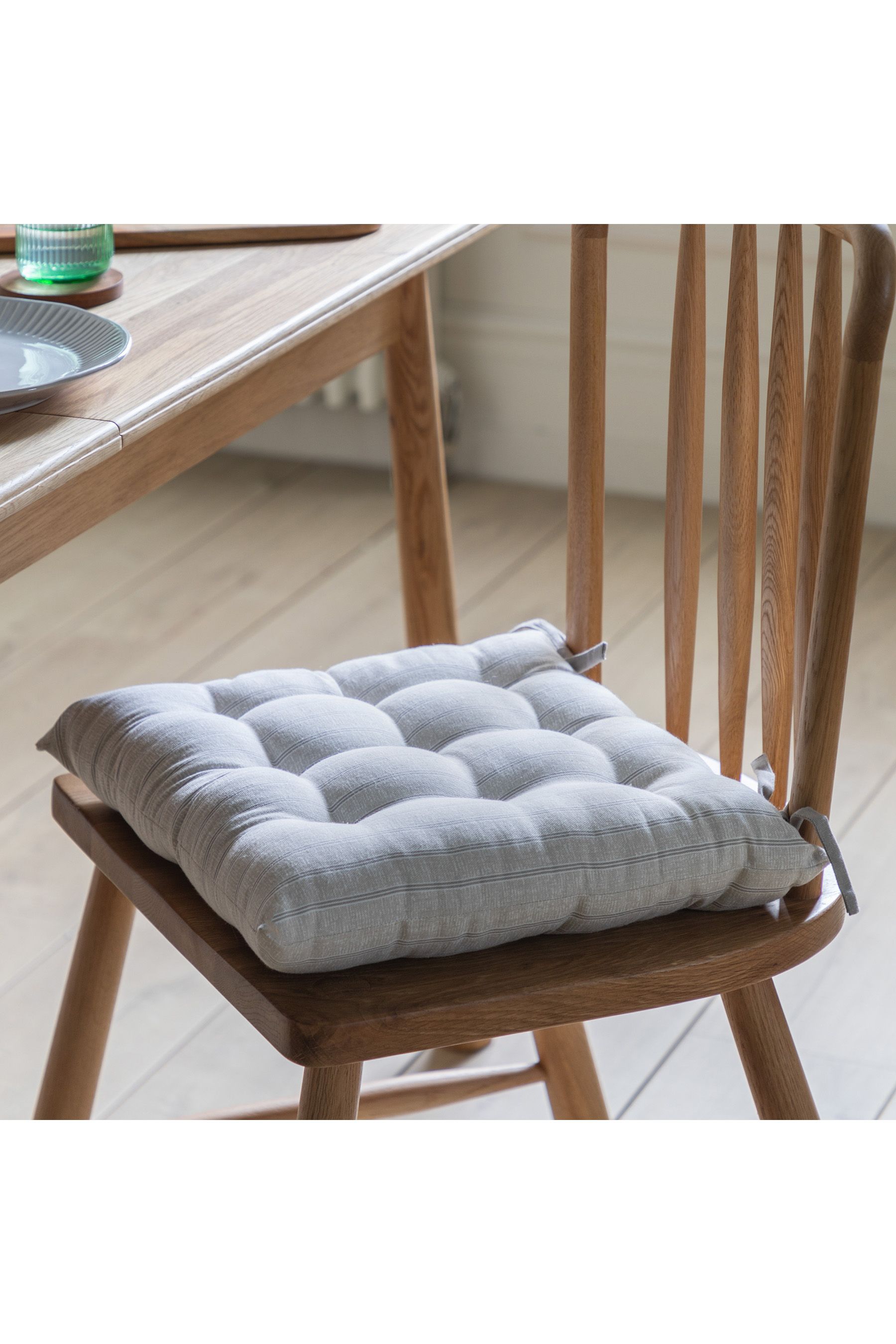 Buy Gallery Home Set of 2 Natural Striped Reversible Seat Pads from the