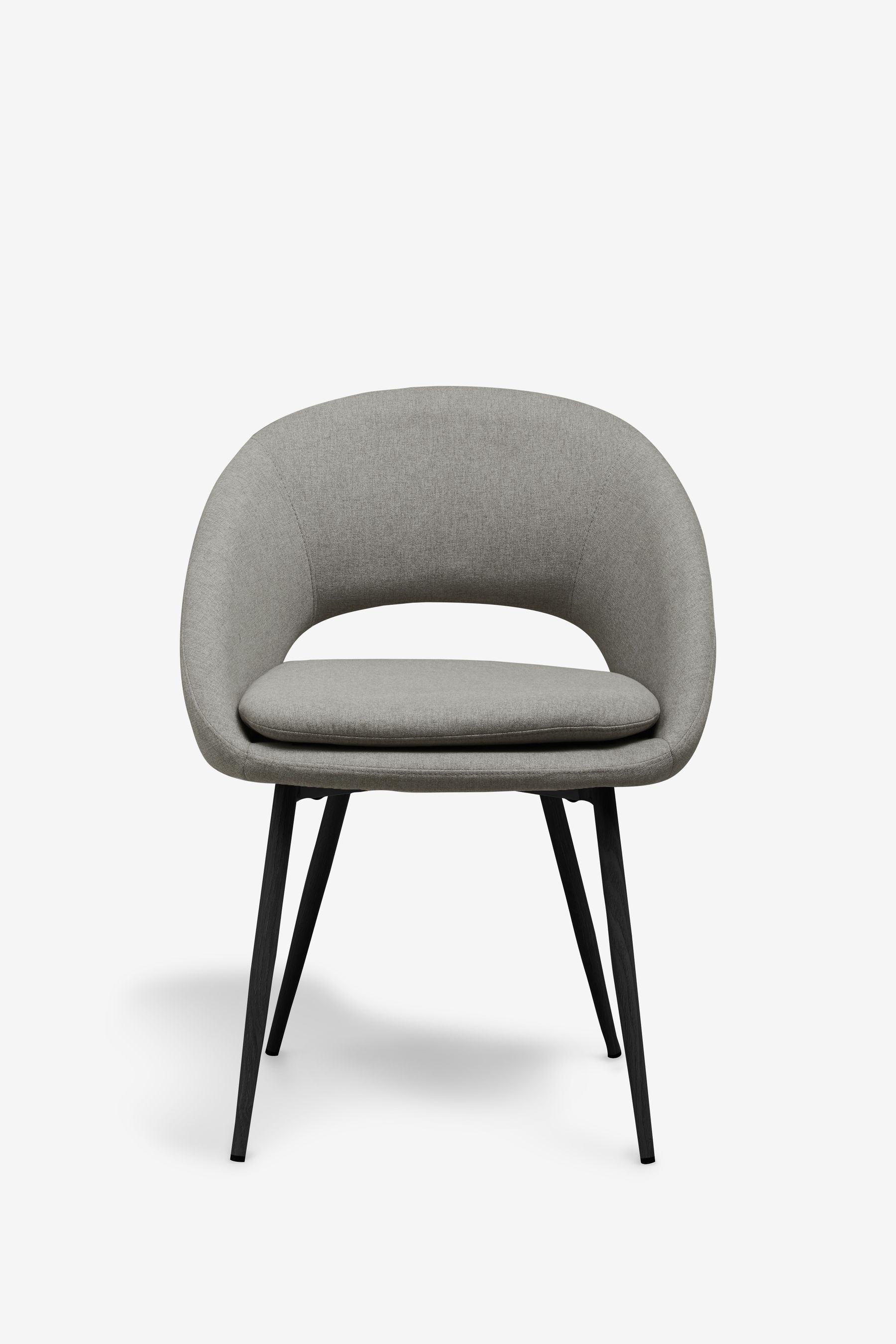 Buy Set of 2 Fine Chenille Mid Grey Hewitt Black Leg Dining Chairs from