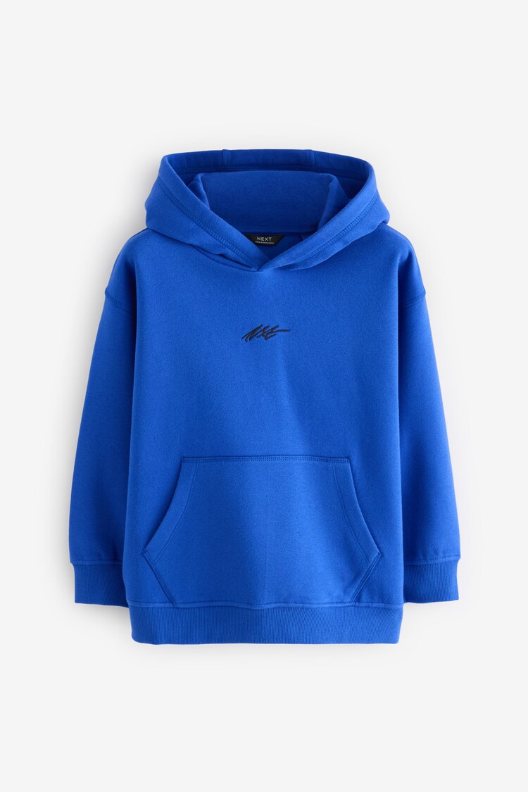 Cobalt Blue Plain Jersey Hoodie (3-16yrs) - Image 1 of 1