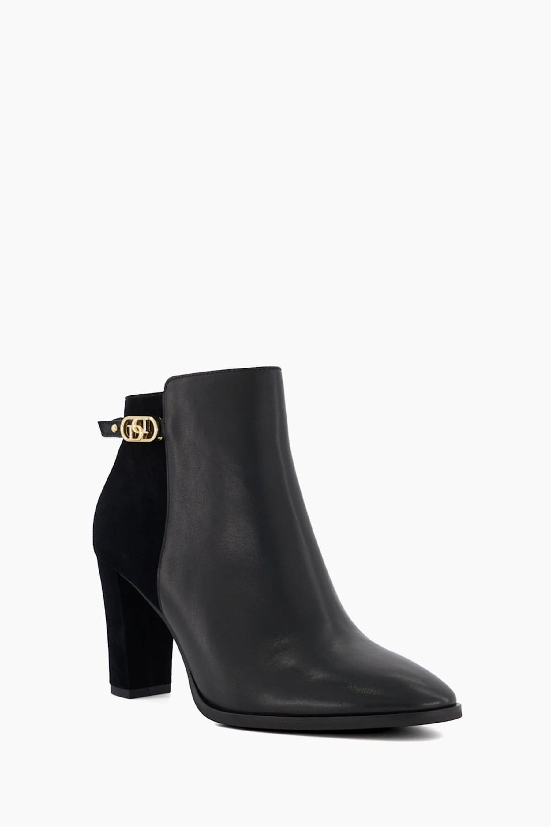 Buy Dune London Black Almond Toe Olia Buckle Low Boots from the Next UK ...