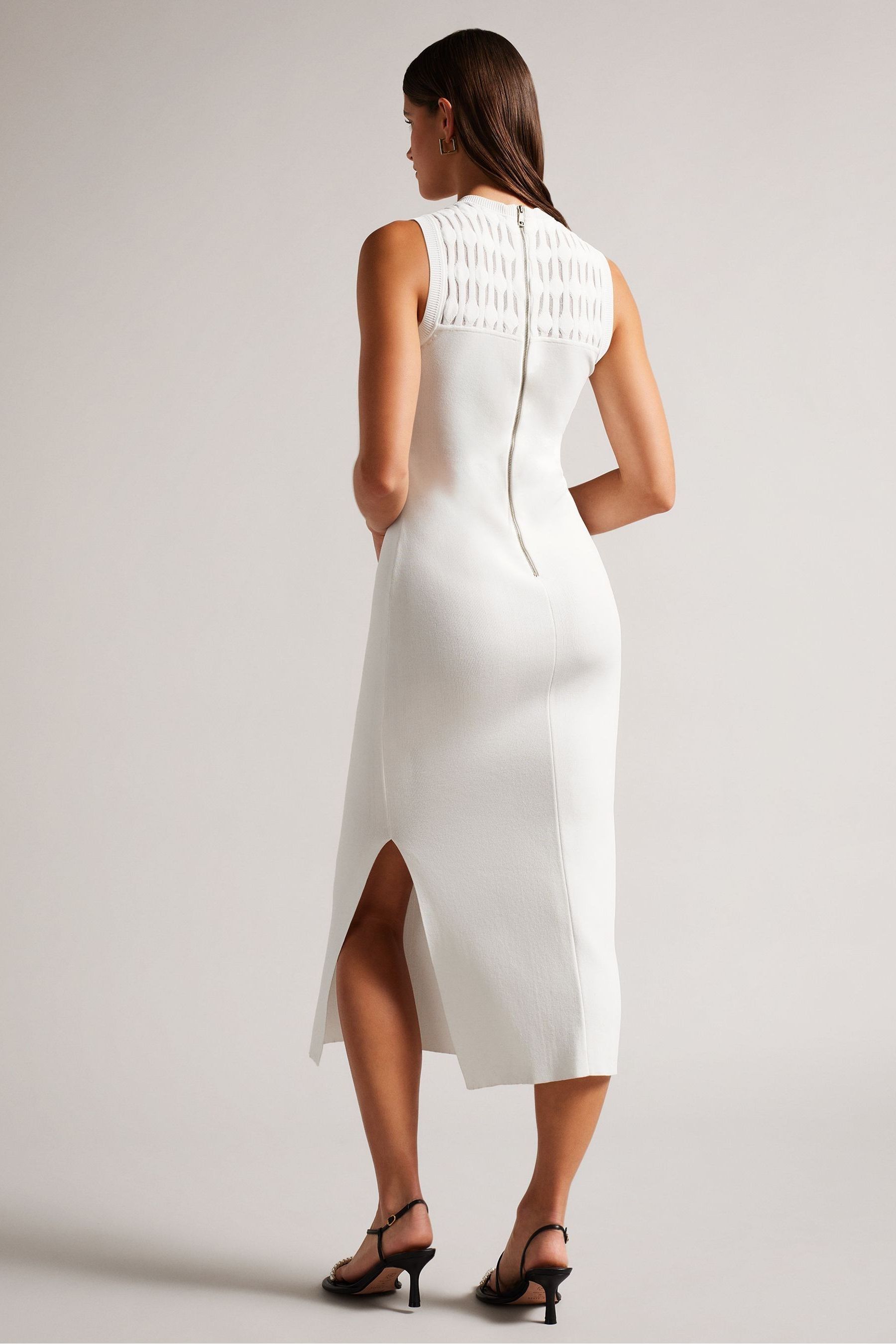 Buy Ted Baker Polyan Stitch Detailed Bodycon White Dress from Next Ireland