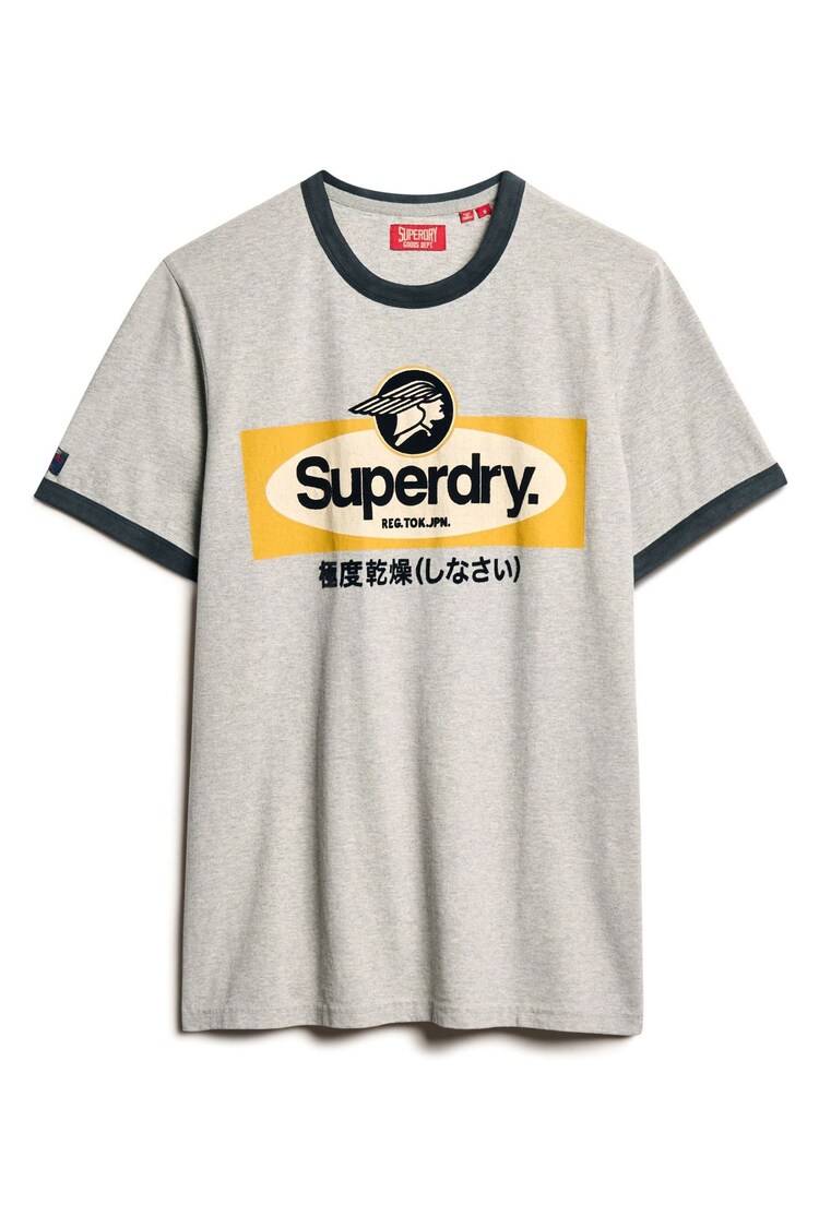 Камень Beige Marl - Футболка с принтом Superdry контрастной отделкой - Image 1 of 1