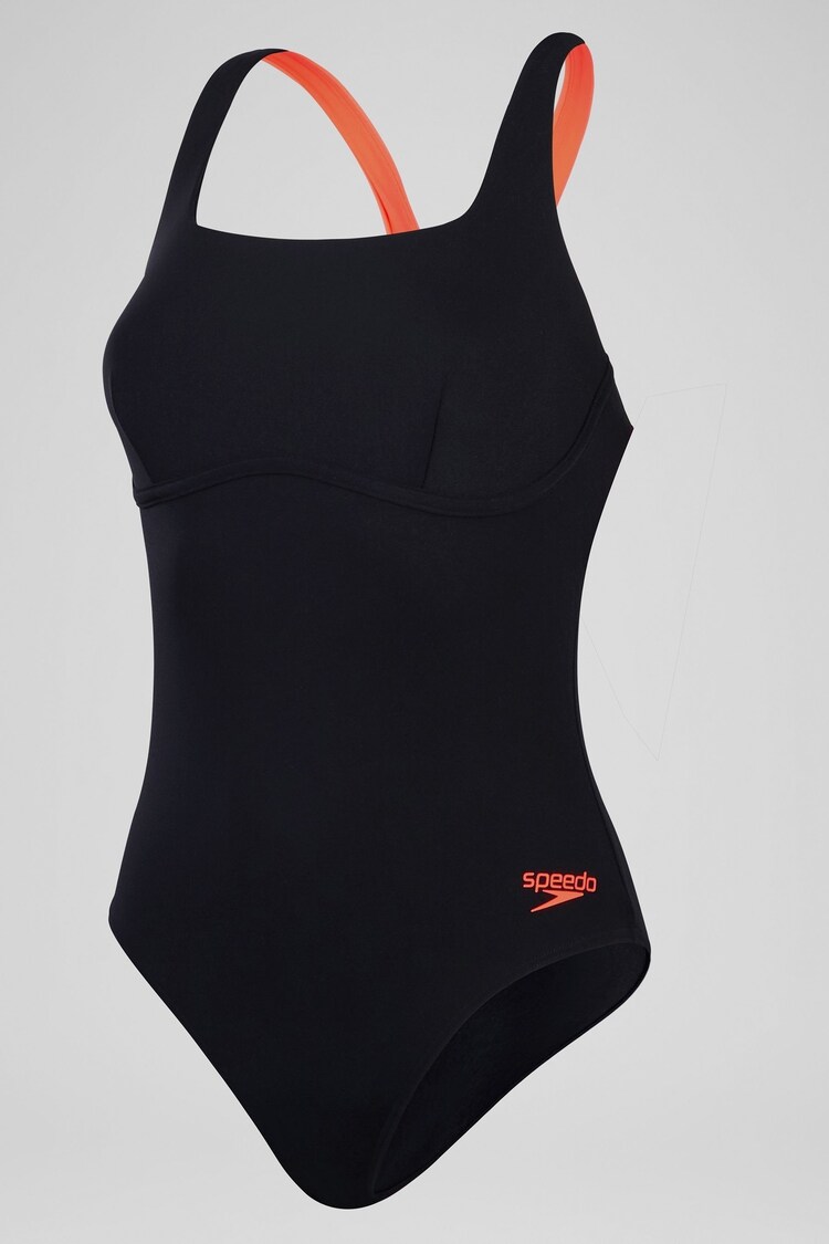 Speedo Black Flex Band Womens Swimsuit With Built In Swim Bra - Image 1 of 1