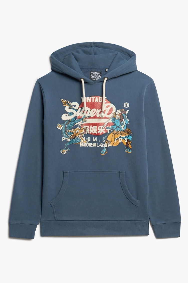 Superdry Ink Blue Tokyo Vintage Logo Hoodie - Image 1 of 1