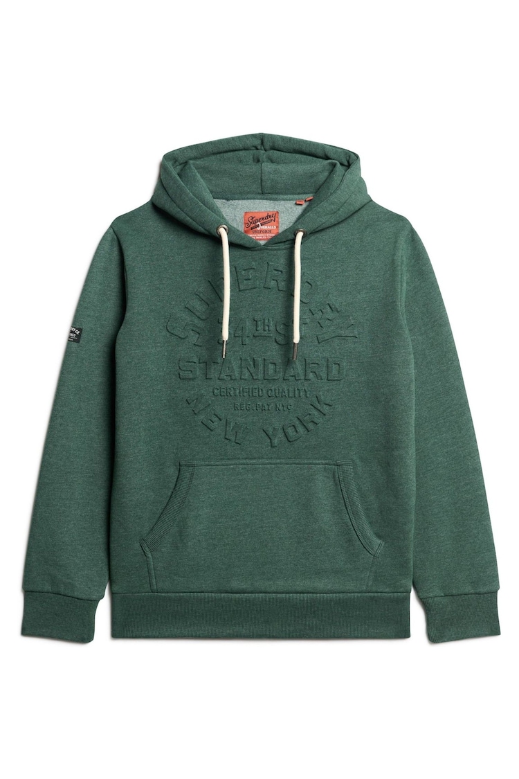 Superdry Buck Green Marl Embossed Logo Graphic Hoodie - Image 1 of 1
