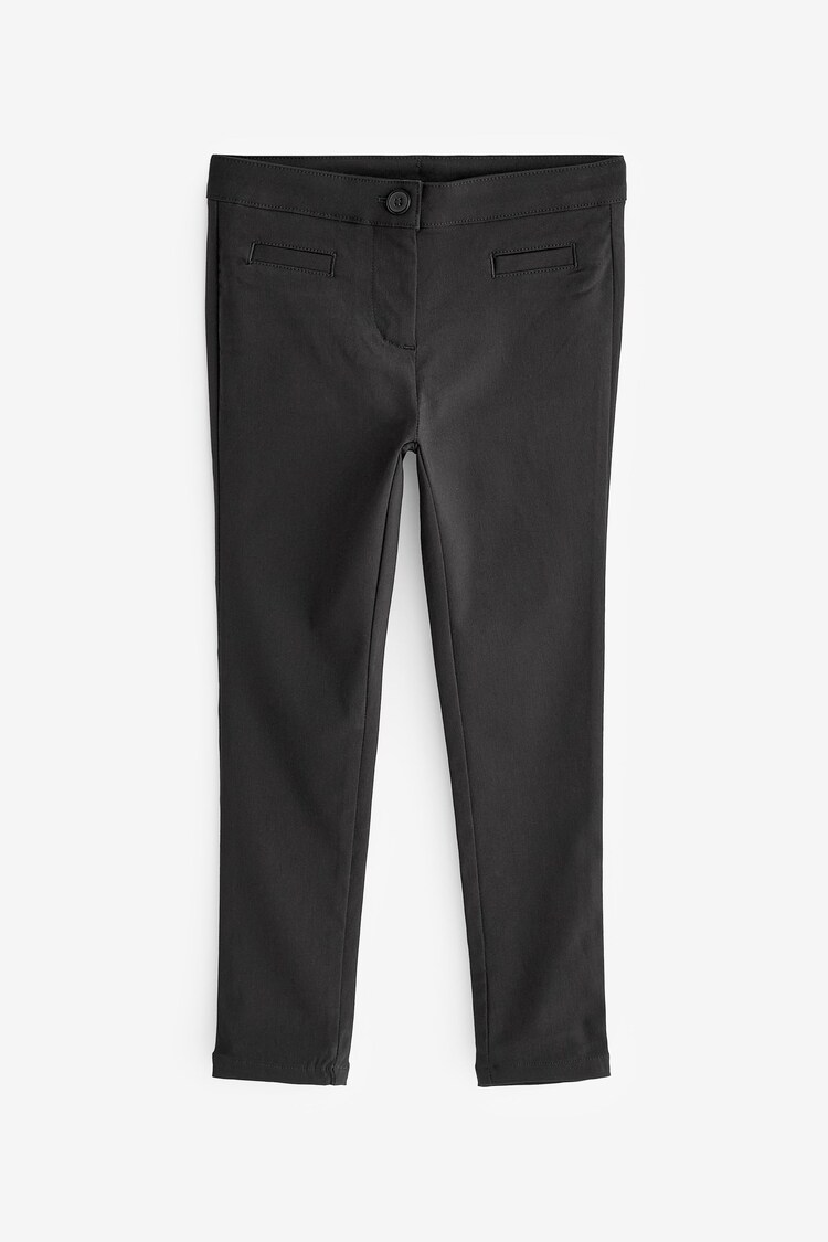 Black Longer Length School Skinny Stretch Trousers (3-18yrs) - Image 1 of 1