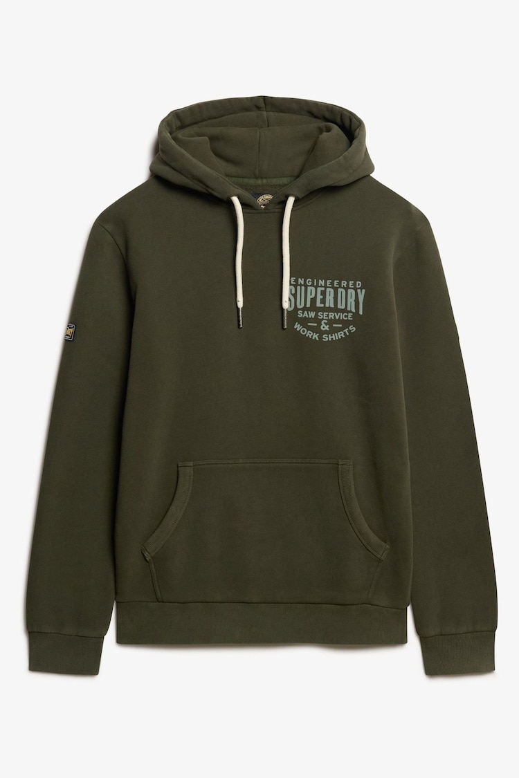 Superdry Olive Green Machined Goods Workwear Hoodie - Image 1 of 1