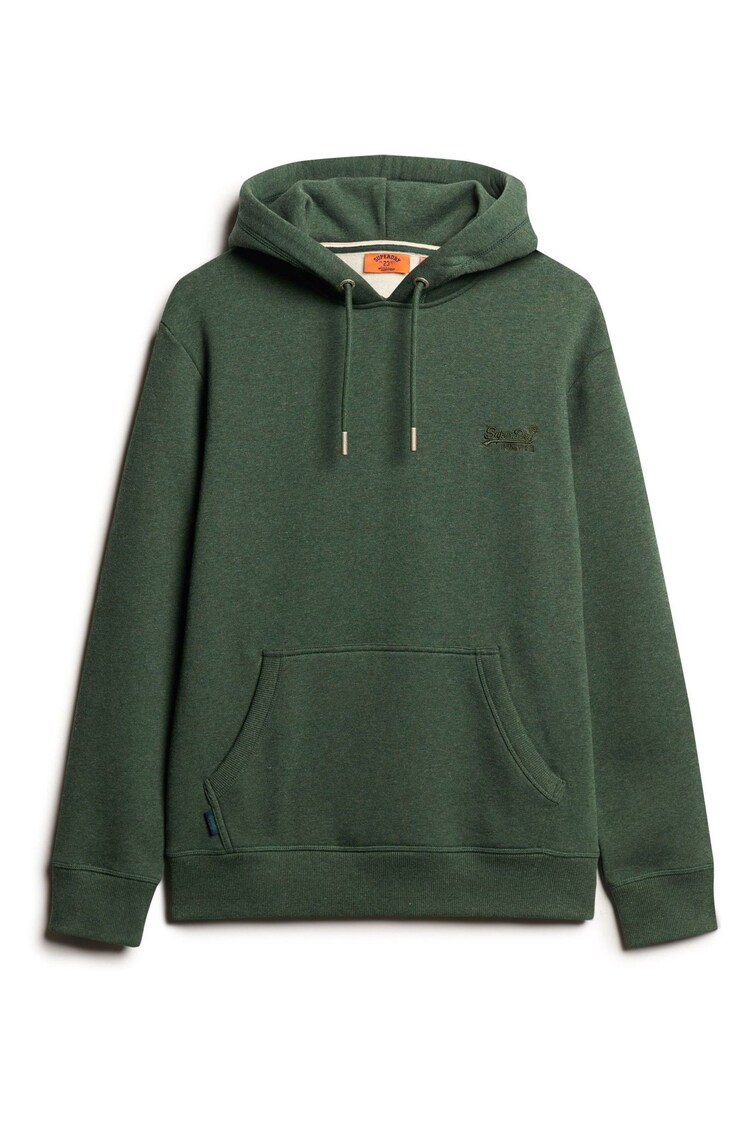 Superdry Green Deep Forest Marl Essential Slim Fit Logo Hoodie - Image 1 of 1