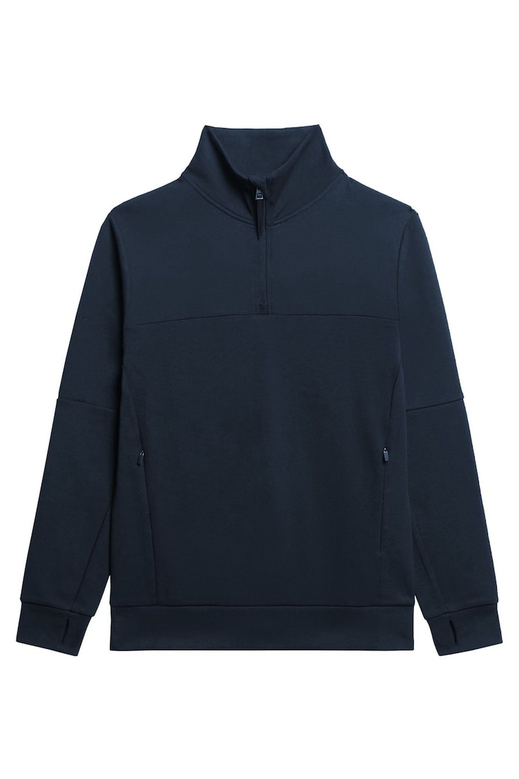 Superdry Deep Navy Dark Moss Green Tech Loose Half Zip Sweatshirt - Image 1 of 1
