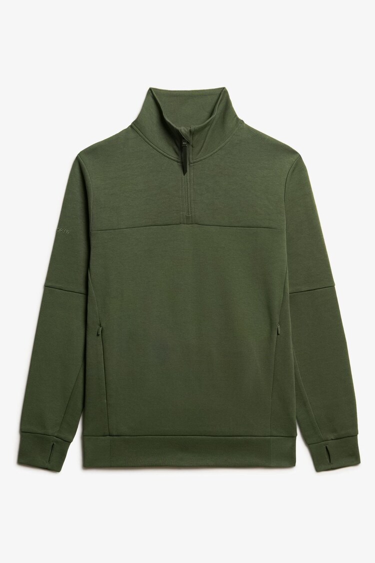 Superdry Dark Moss Green Dark Moss Green Tech Loose Half Zip Sweatshirt - Image 1 of 1