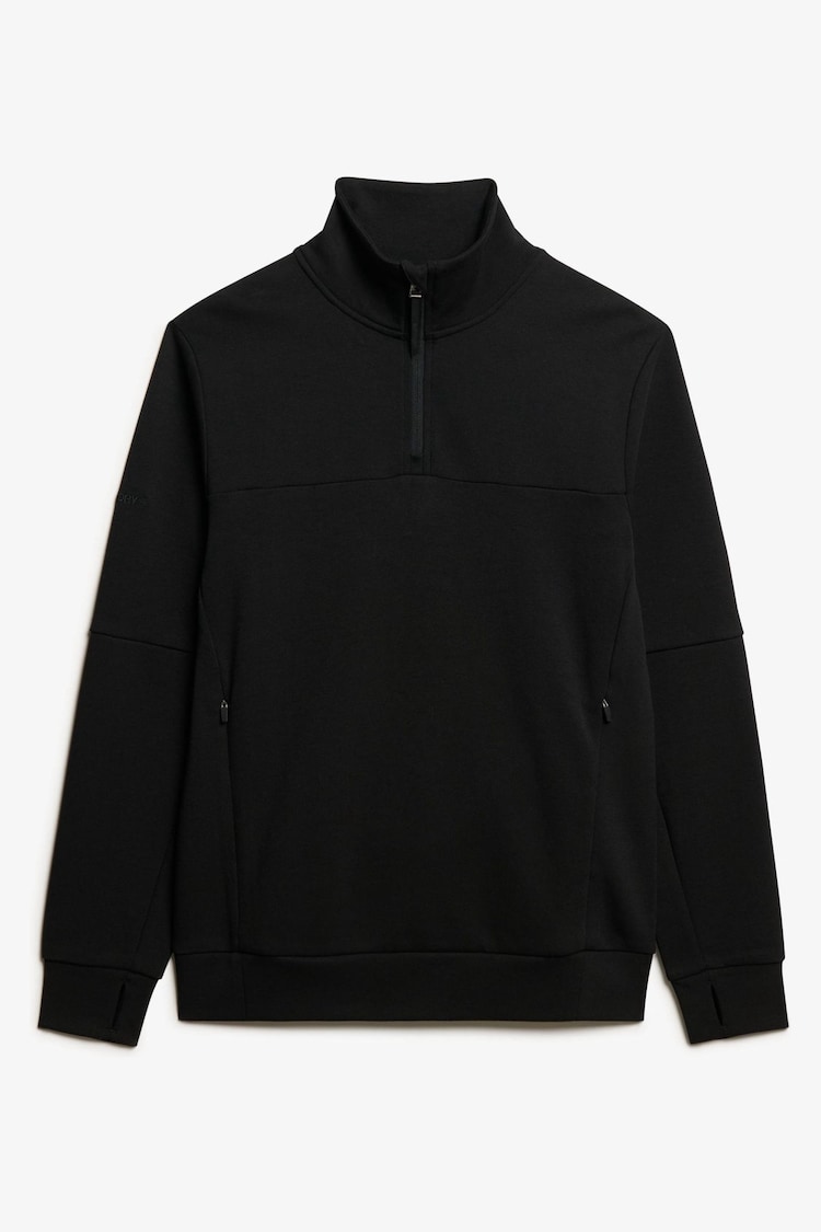 Superdry Black Dark Moss Green Tech Loose Half Zip Sweatshirt - Image 1 of 1