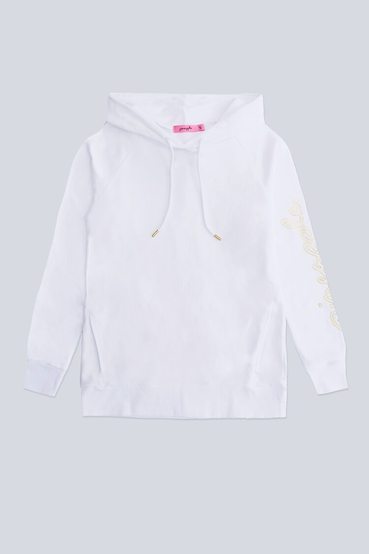 Pineapple White Womens Longline Hoodie - Image 1 of 1