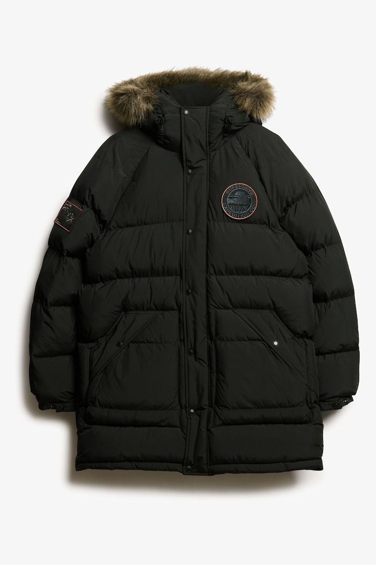 Superdry Jet Black Everest Longline Baffled Parka - Image 1 of 1