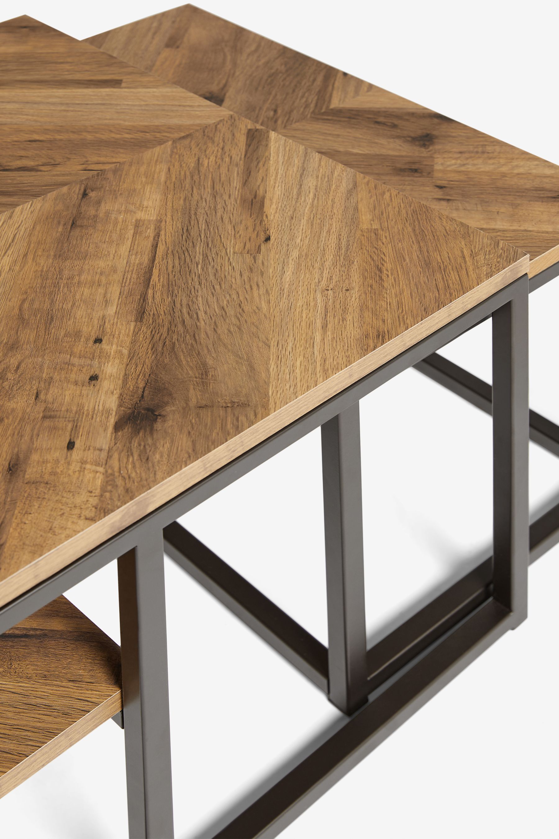 Buy Dark Bronx Chevron Oak Effect Nest of 2 Coffee Table from the Next UK online shop