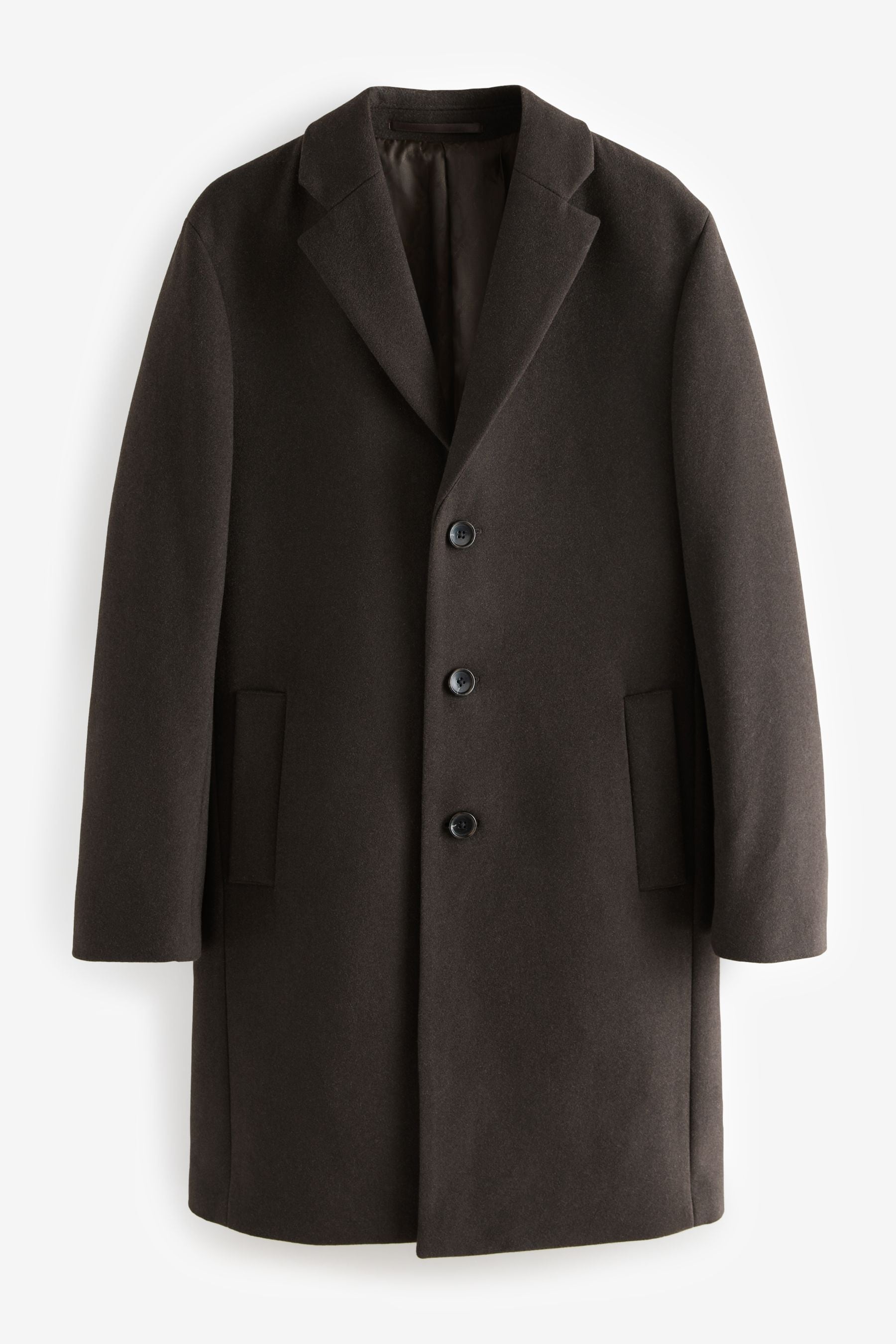Brown Epsom Overcoat with Wool