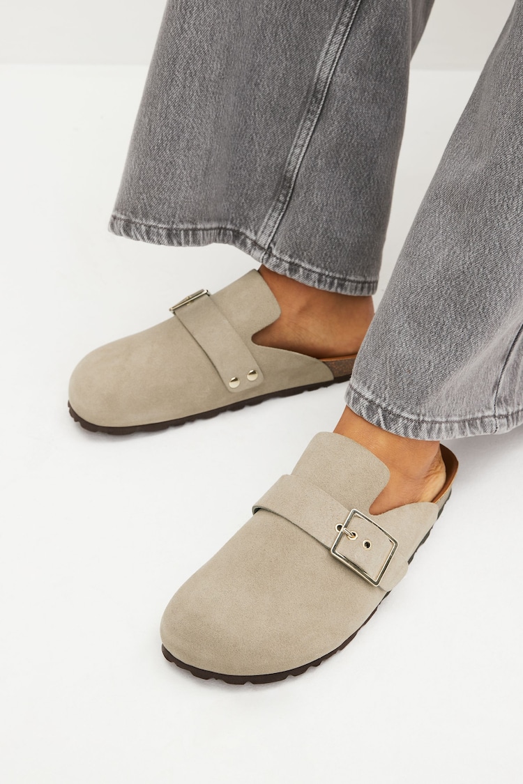 Mink Brown Forever Comfort® Suede Footbed Clogs - Image 1 of 1