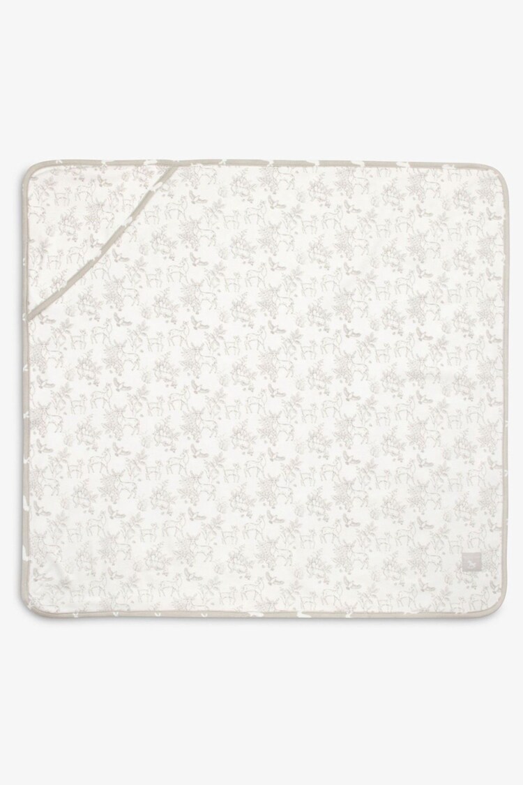 The Little Tailor White Baby Soft Jersey 100% Cotton Bunny Print Blanket - Image 1 of 1