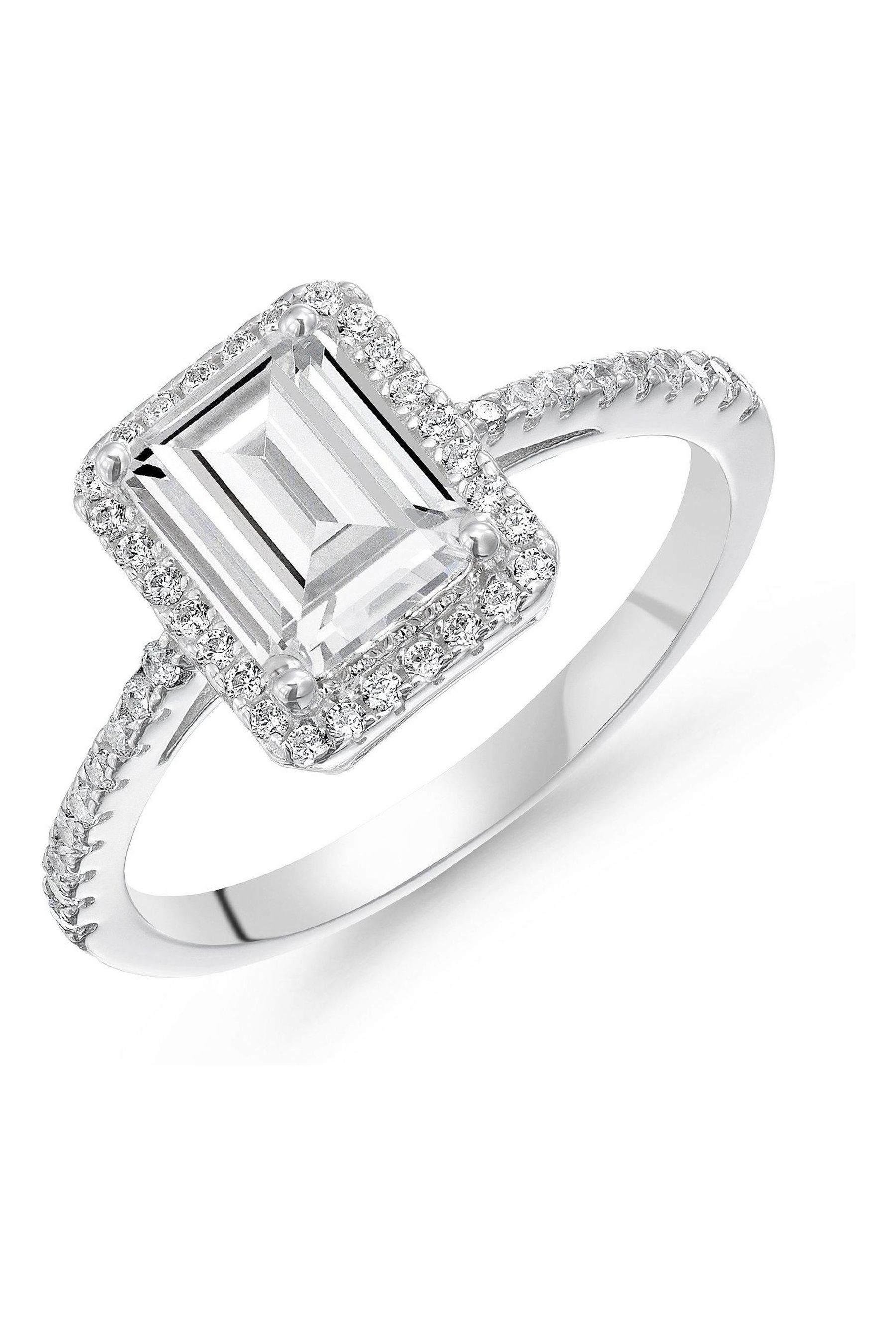 Buy Beaverbrooks Sterling Silver Cubic Zirconia Halo Ring from the Next UK online shop