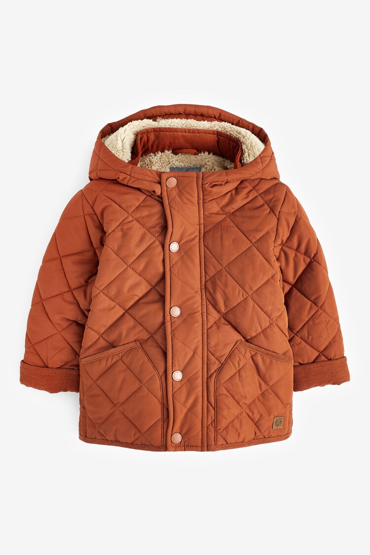 Rostbraun - Steppjacke aus Teddyfleece mit Futter (3 Monate – 7 Jahre) - Bild 1 von 1
