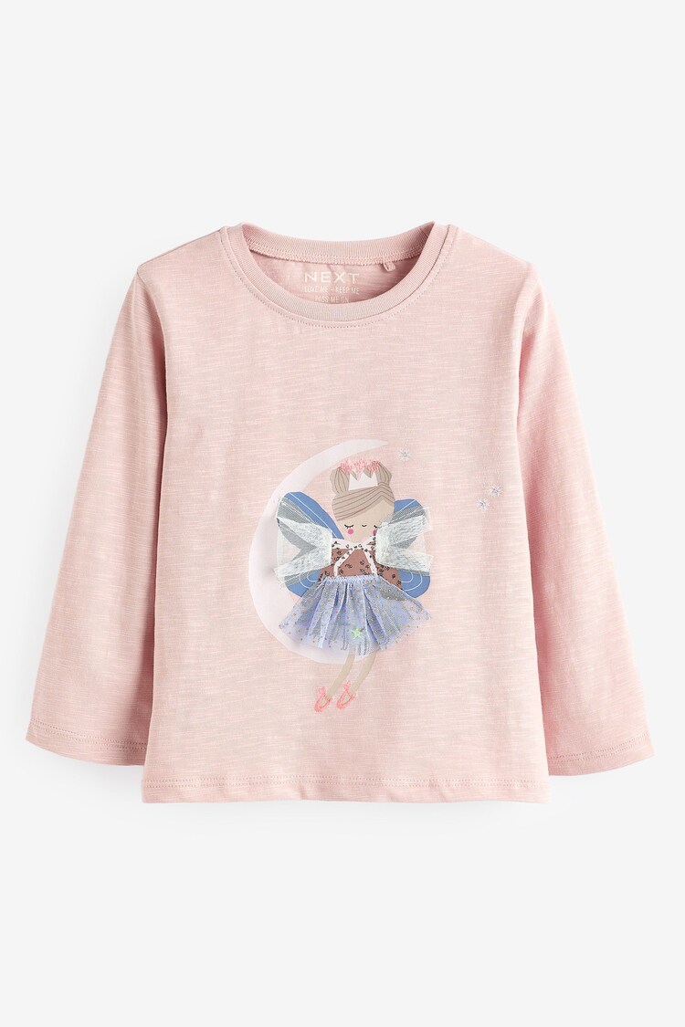 Pink Pretty Fairy 100% Cotton Long Sleeve T-Shirt (3mths-7yrs) - Image 1 of 1