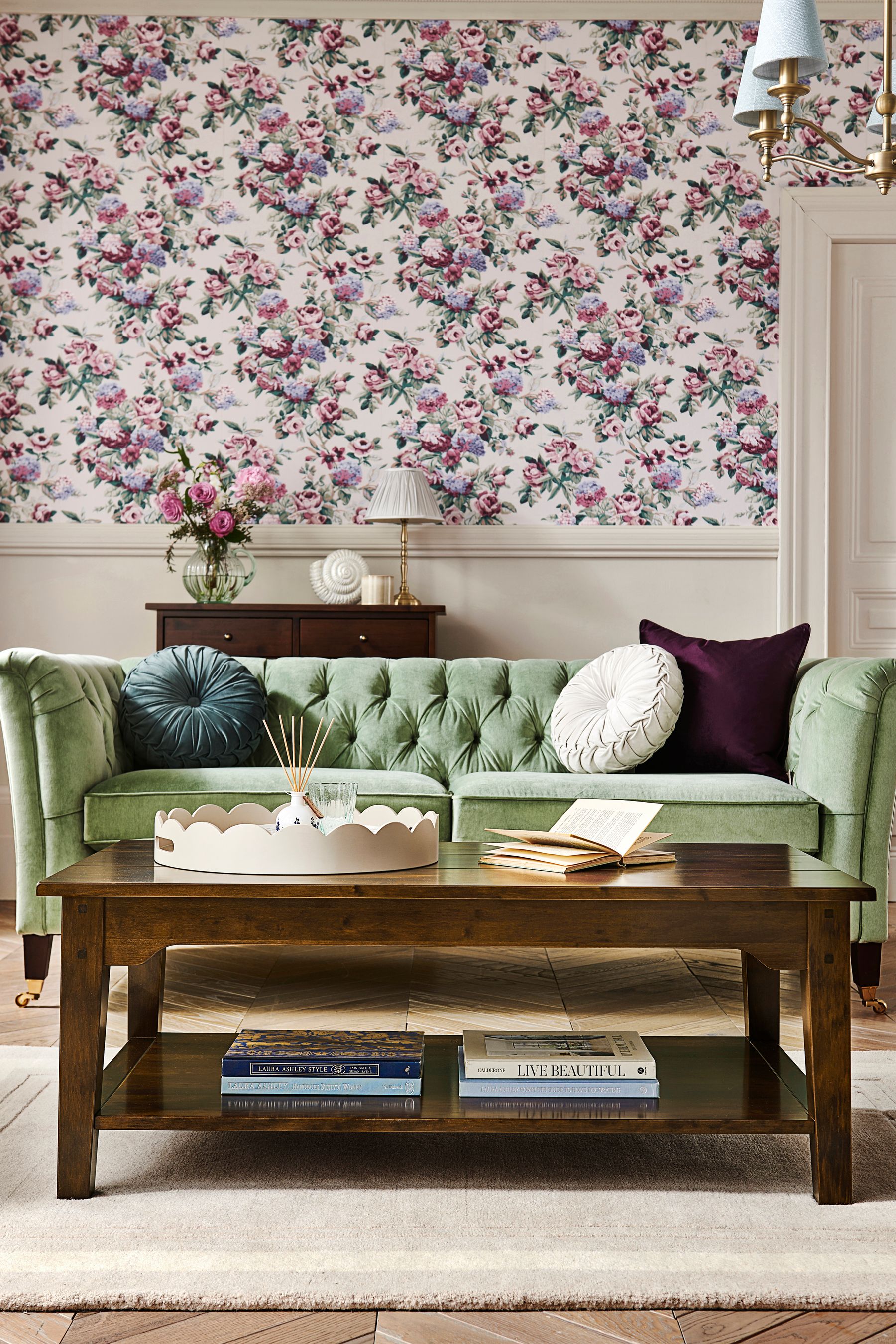 Buy Laura Ashley Dark Chestnut Garrat Rectangular Coffee Table from the