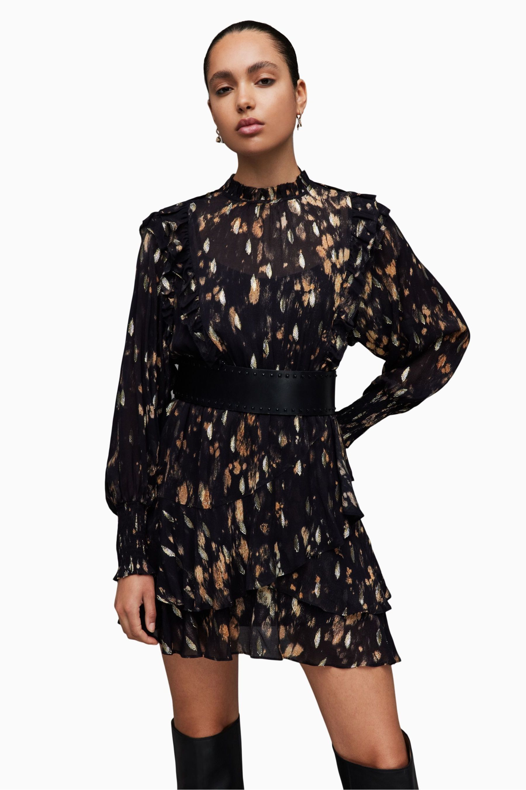 Buy AllSaints Tulia Ronnie Black Dress from the Next UK online shop