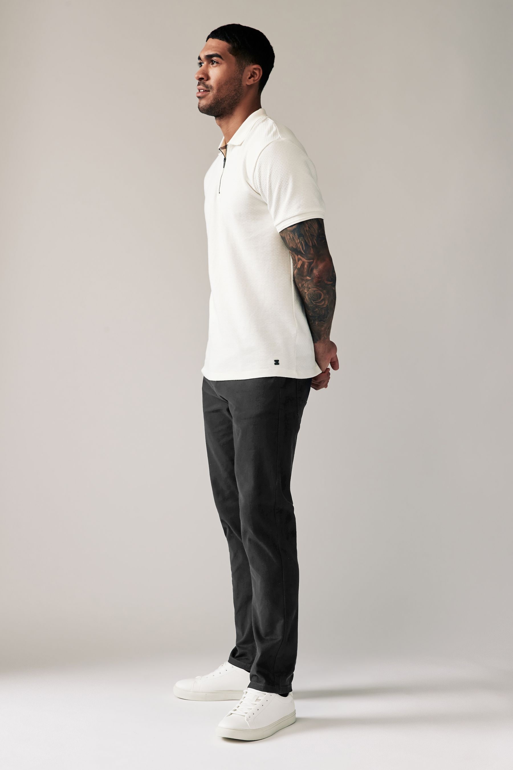 Buy Black Slim Soft Touch 5 Pocket Jean Style Trousers from the Next UK ...