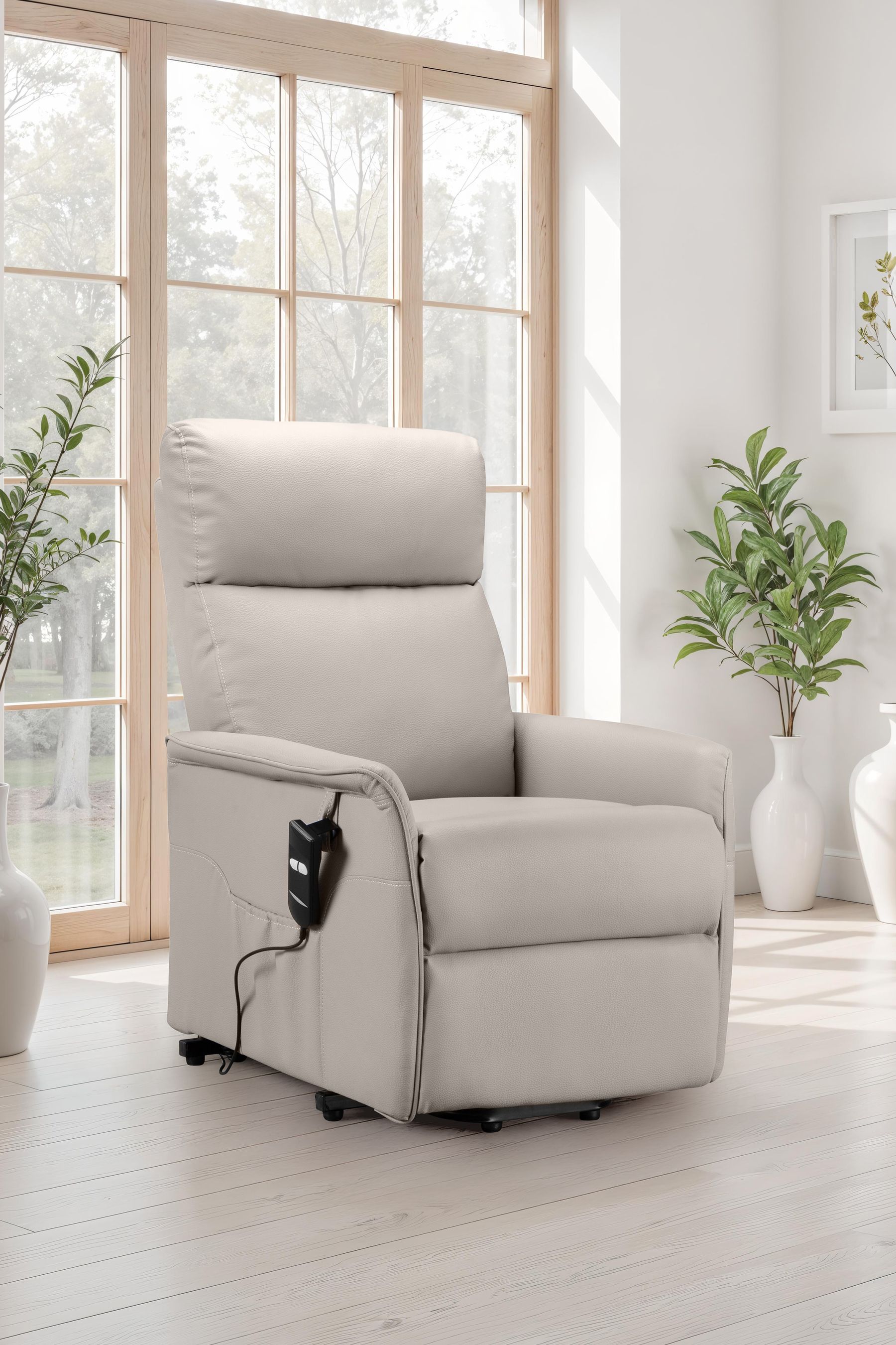 Buy Julian Bowen Cream Helena Faux Leather Pebble Recliner Chair from the Next UK online shop