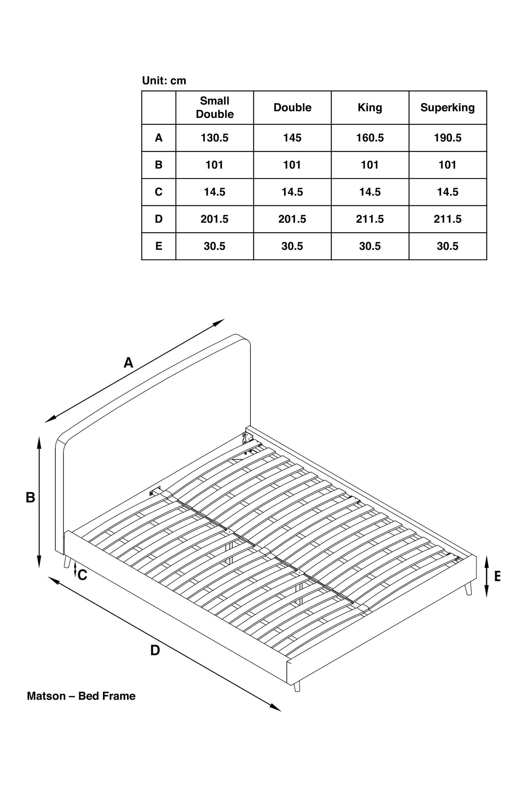 Buy Grey Steel Opulent Velvet Matson Upholstered Bed Bed Frame from the