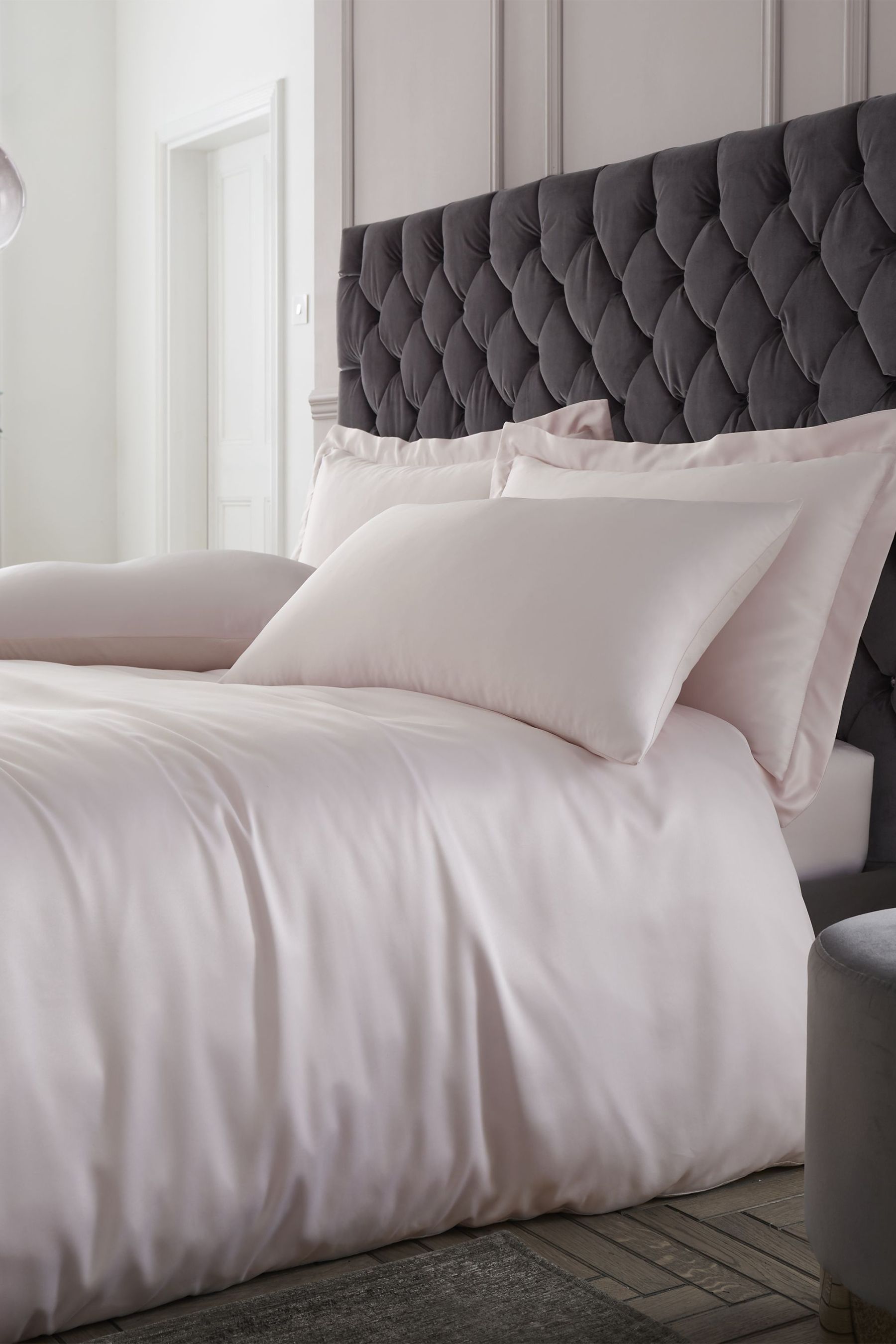 Buy Catherine Lansfield Blush Pink Silky Soft Satin Duvet Cover and