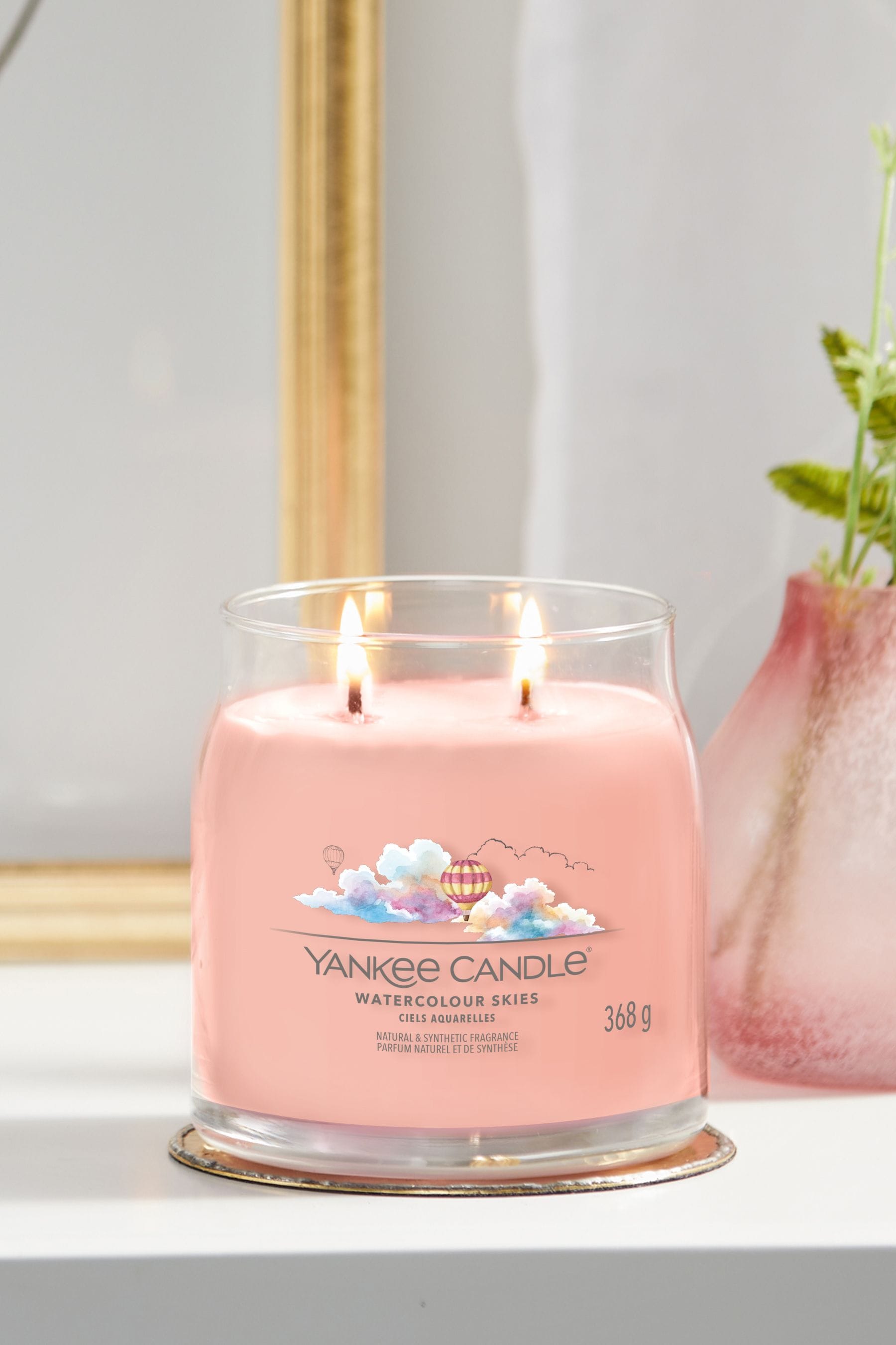 Buy Yankee Candle Pink Signature Medium Jar Watercolour Skies Scented