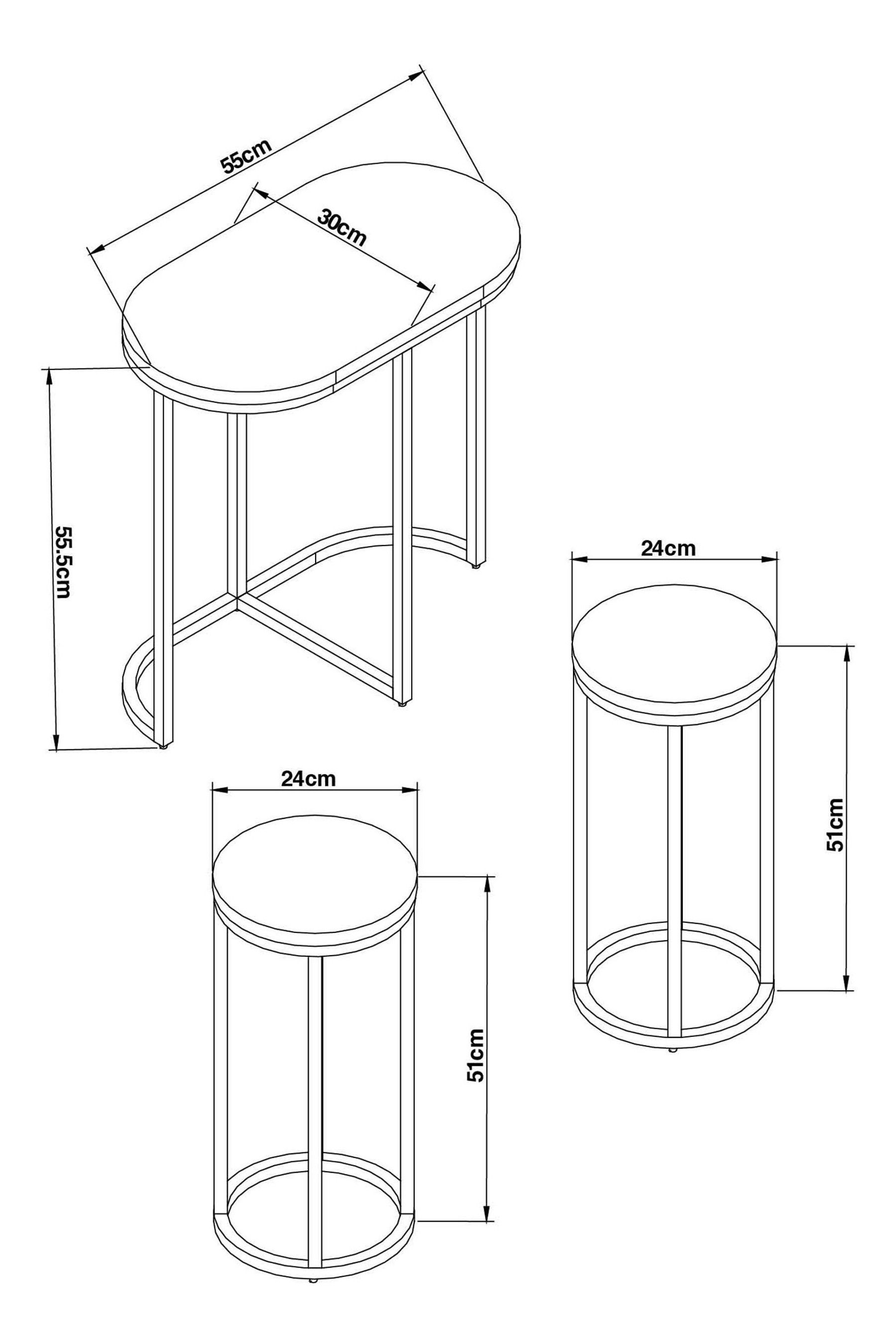 Buy Dark Bronx Oak Effect Round Set of 3 Nest of Tables from the Next