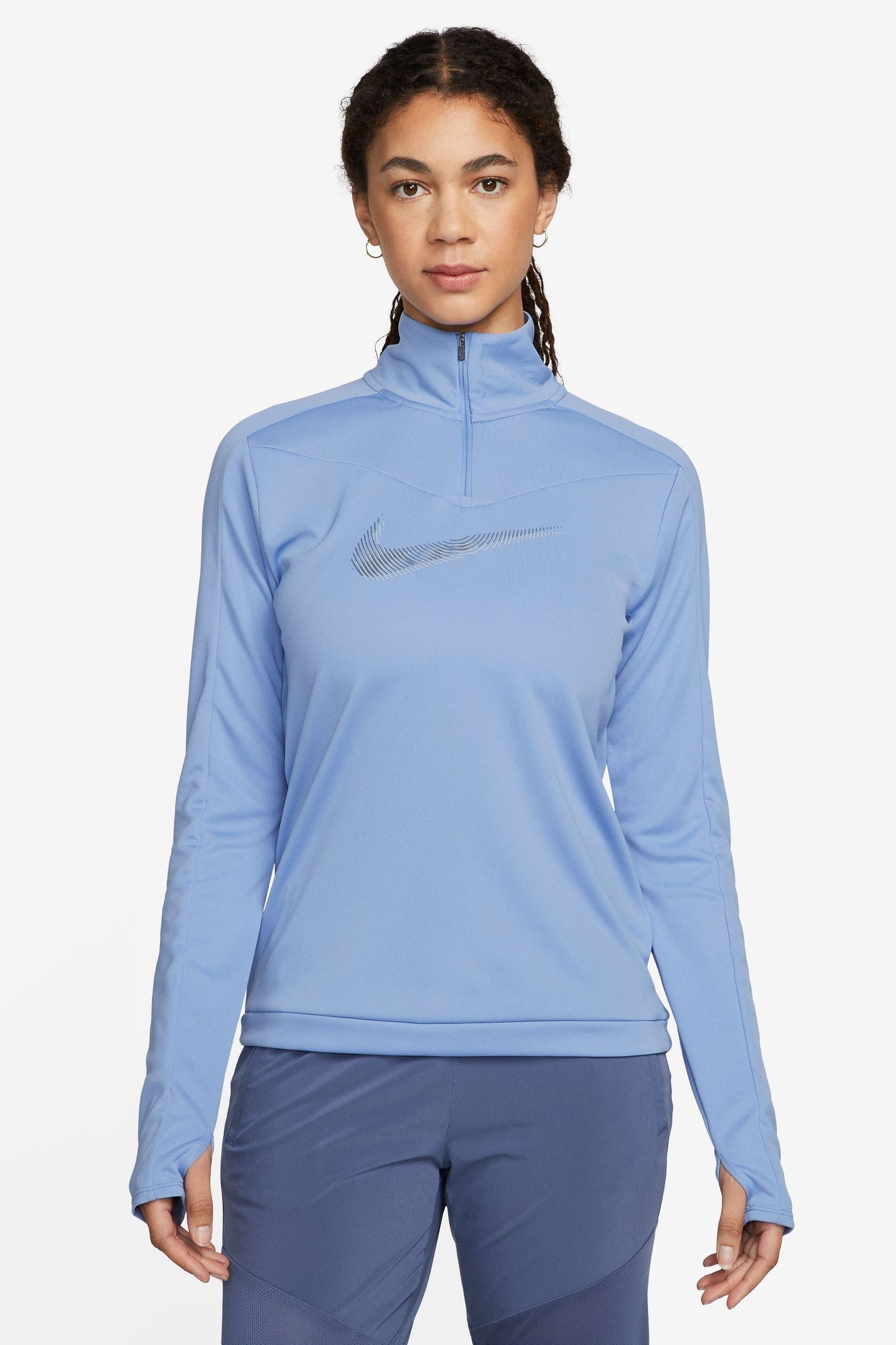 Nike swoosh half zip running top
