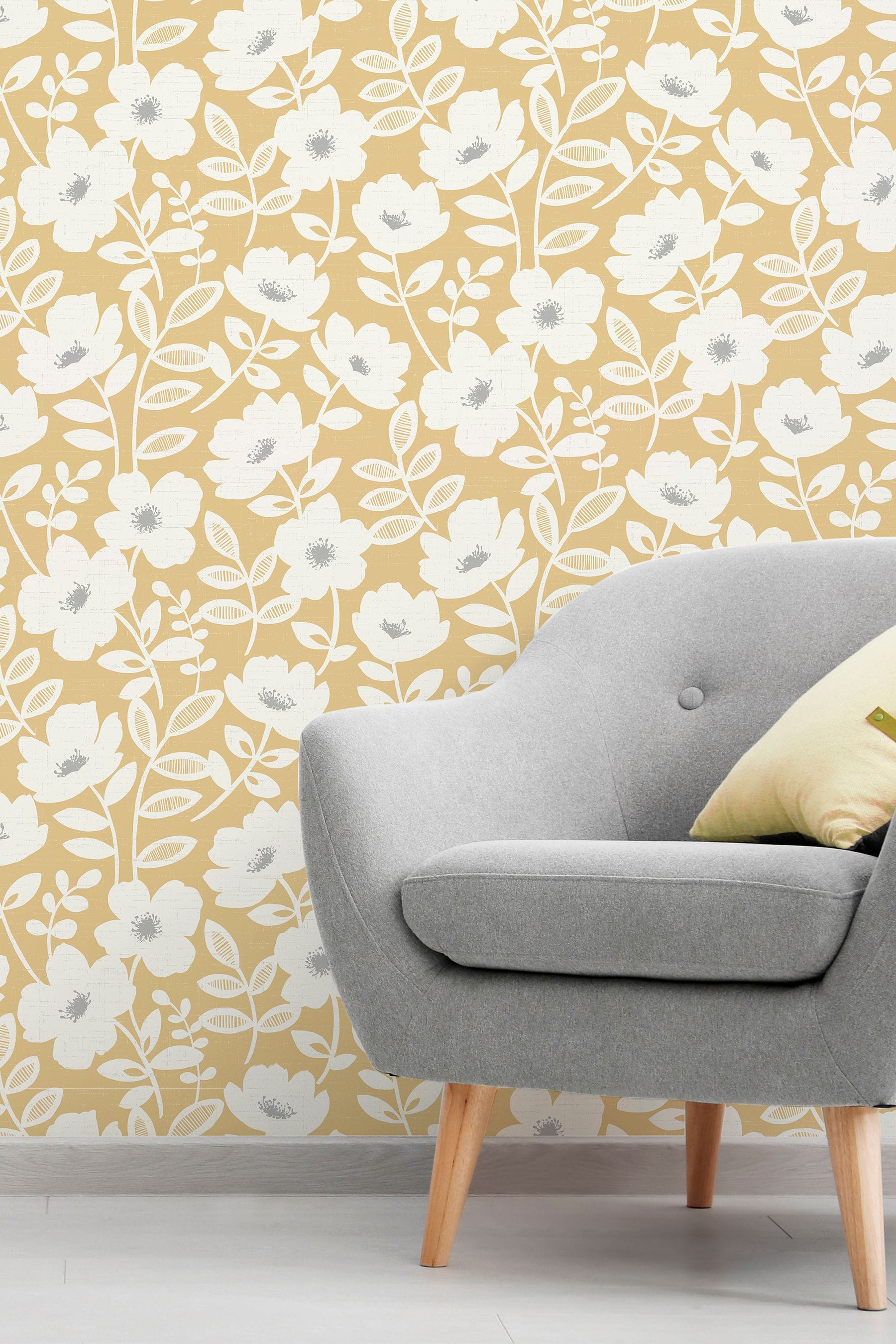 Buy Urban Walls Grey Scandi Flower Wallpaper from the Next UK online shop