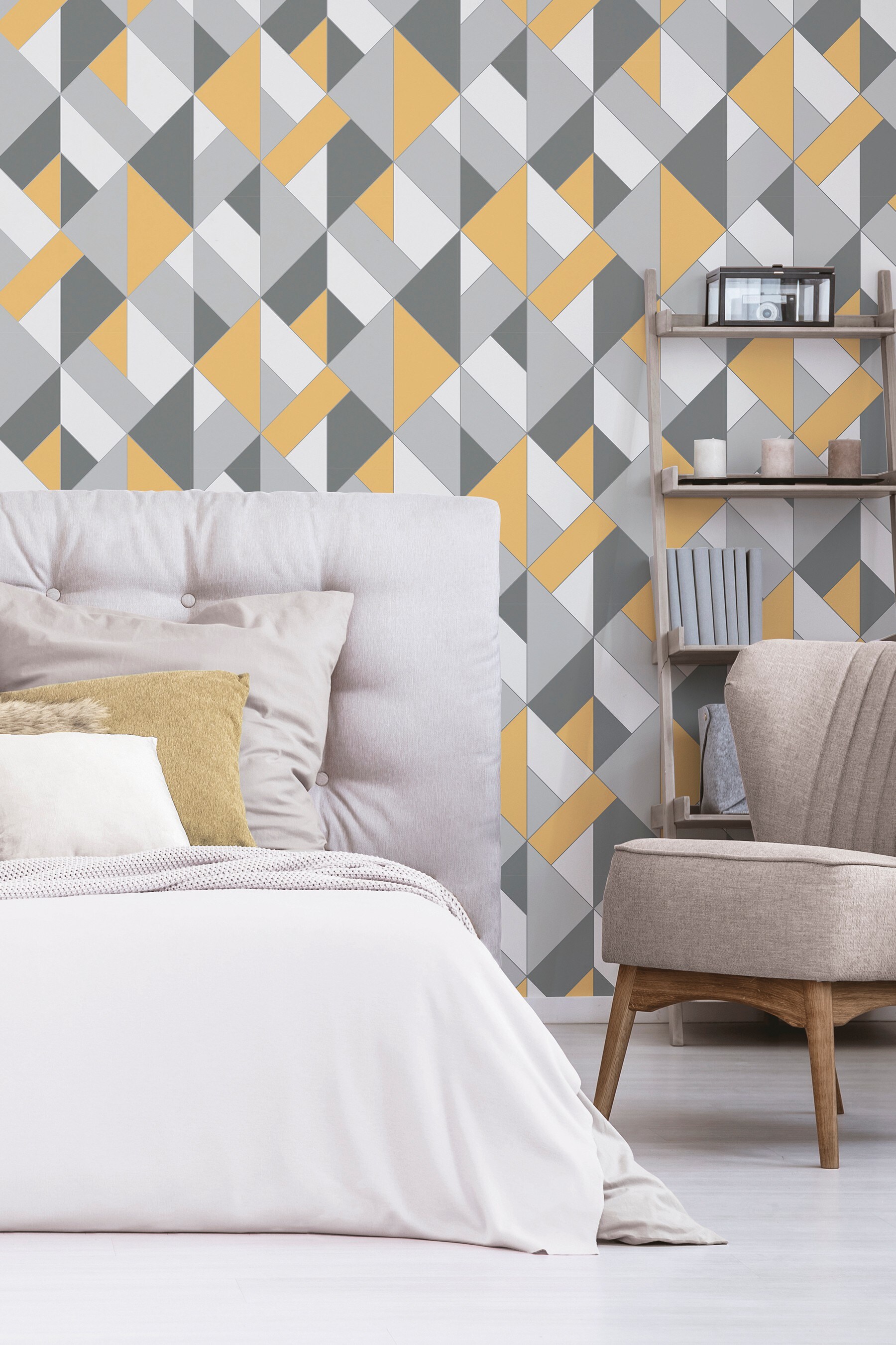 Buy Urban Walls Yellow Structured Geo Wallpaper from the Next UK online