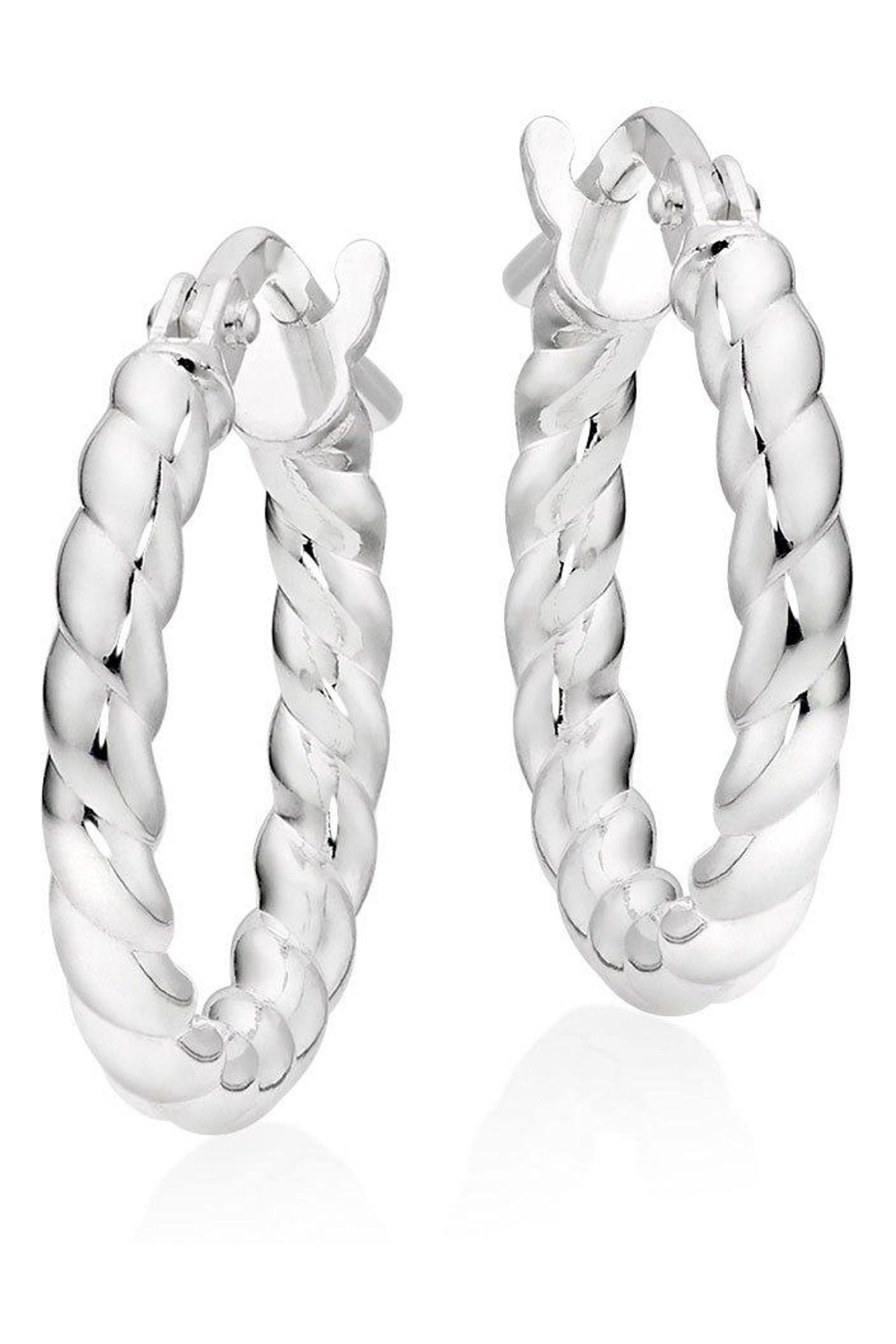 Buy Beaverbrooks Silver Twist Hoop Earrings from the Next UK online shop