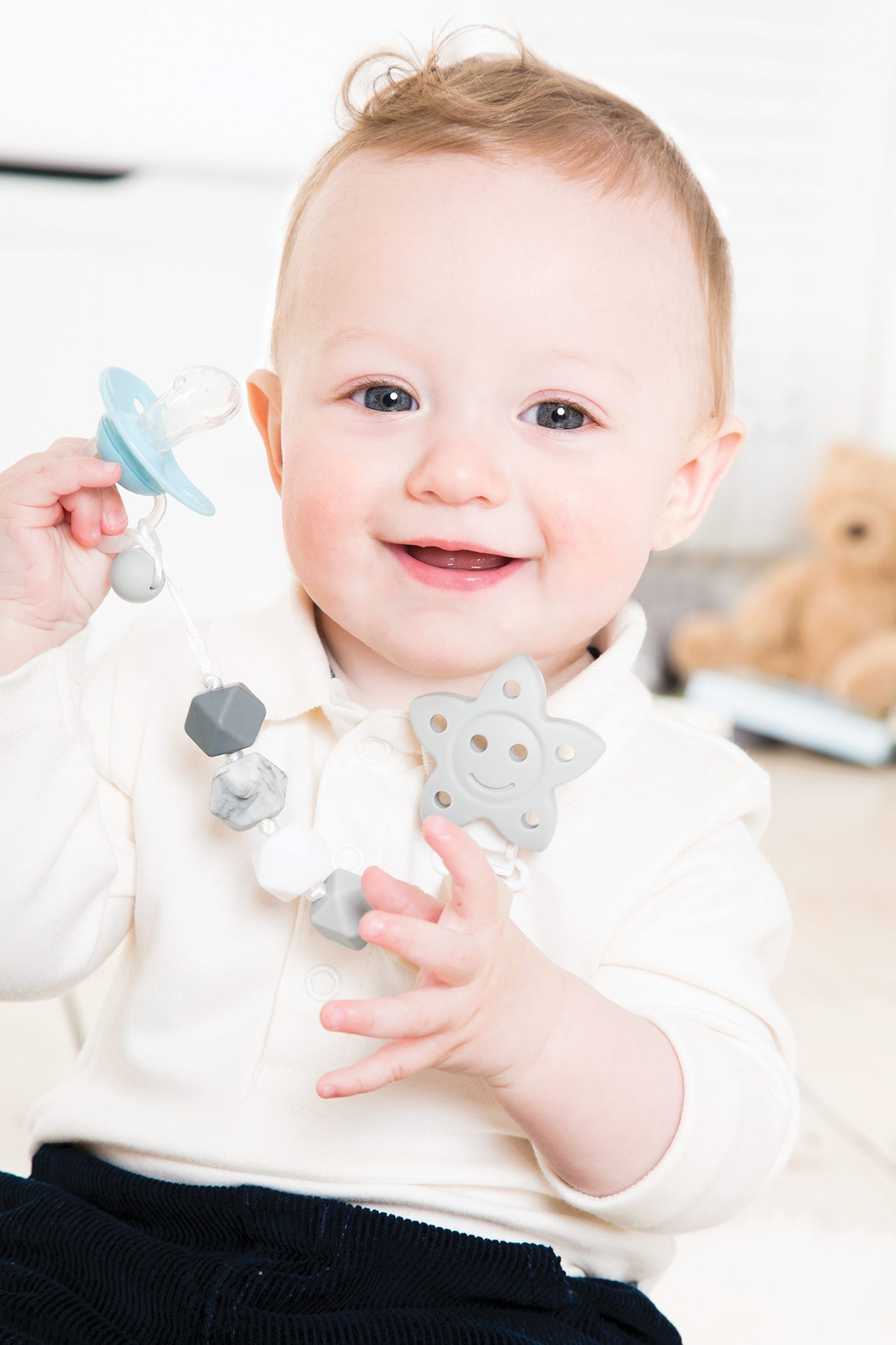 Buy JoJo Maman Bébé Grey Silicone Soother Clip from the Next UK online shop