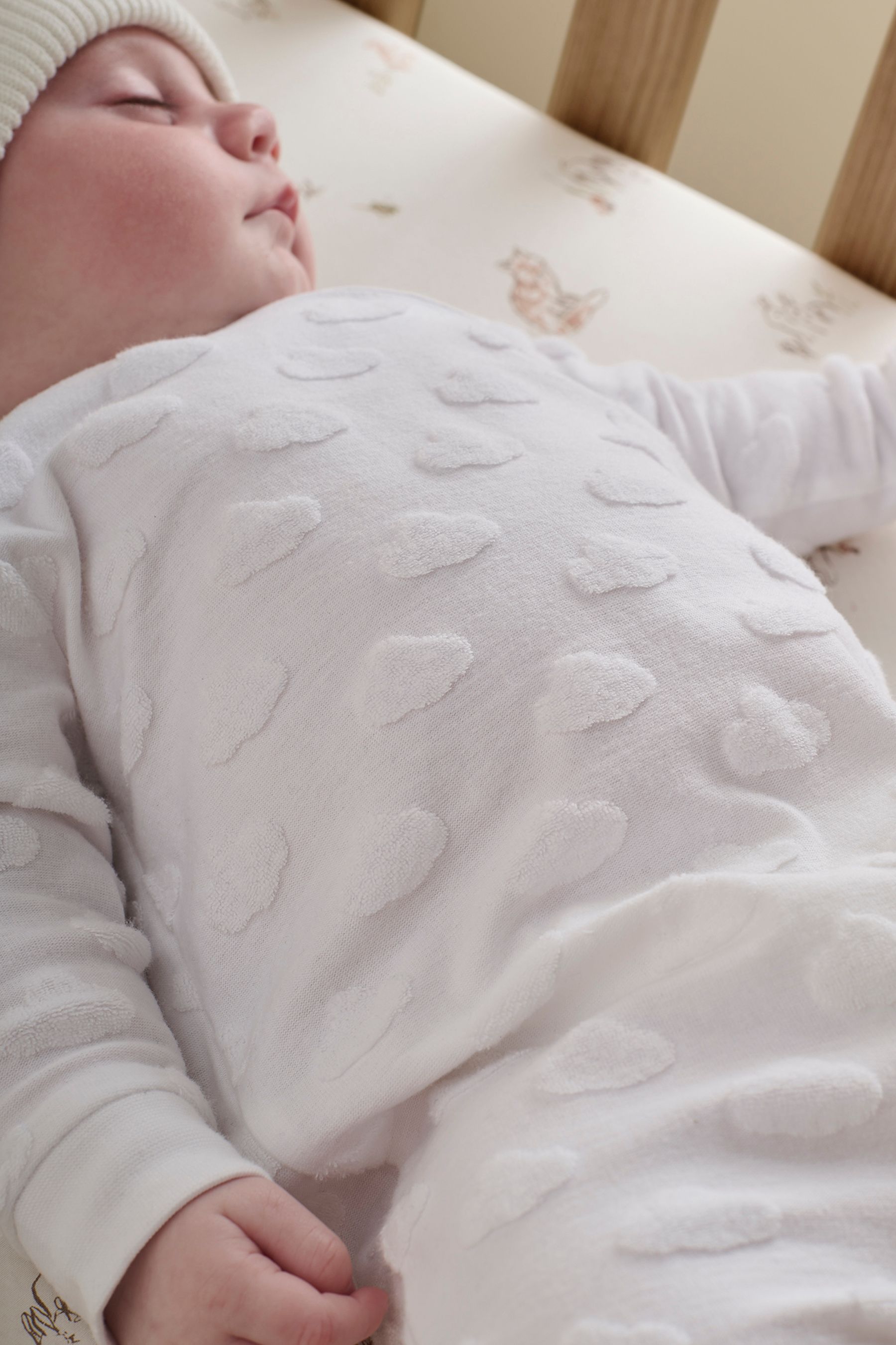 Buy Mamas & Papas Cloud Jacquard Wrap White Romper from the Next UK