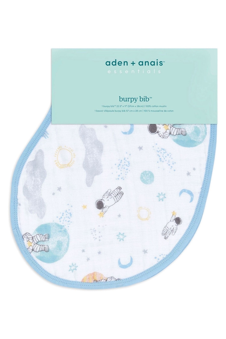 aden + anais Natural Essentials Cotton Space Explorers Muslin Baby Burpy 100% Cotton Bib - Image 1 of 1