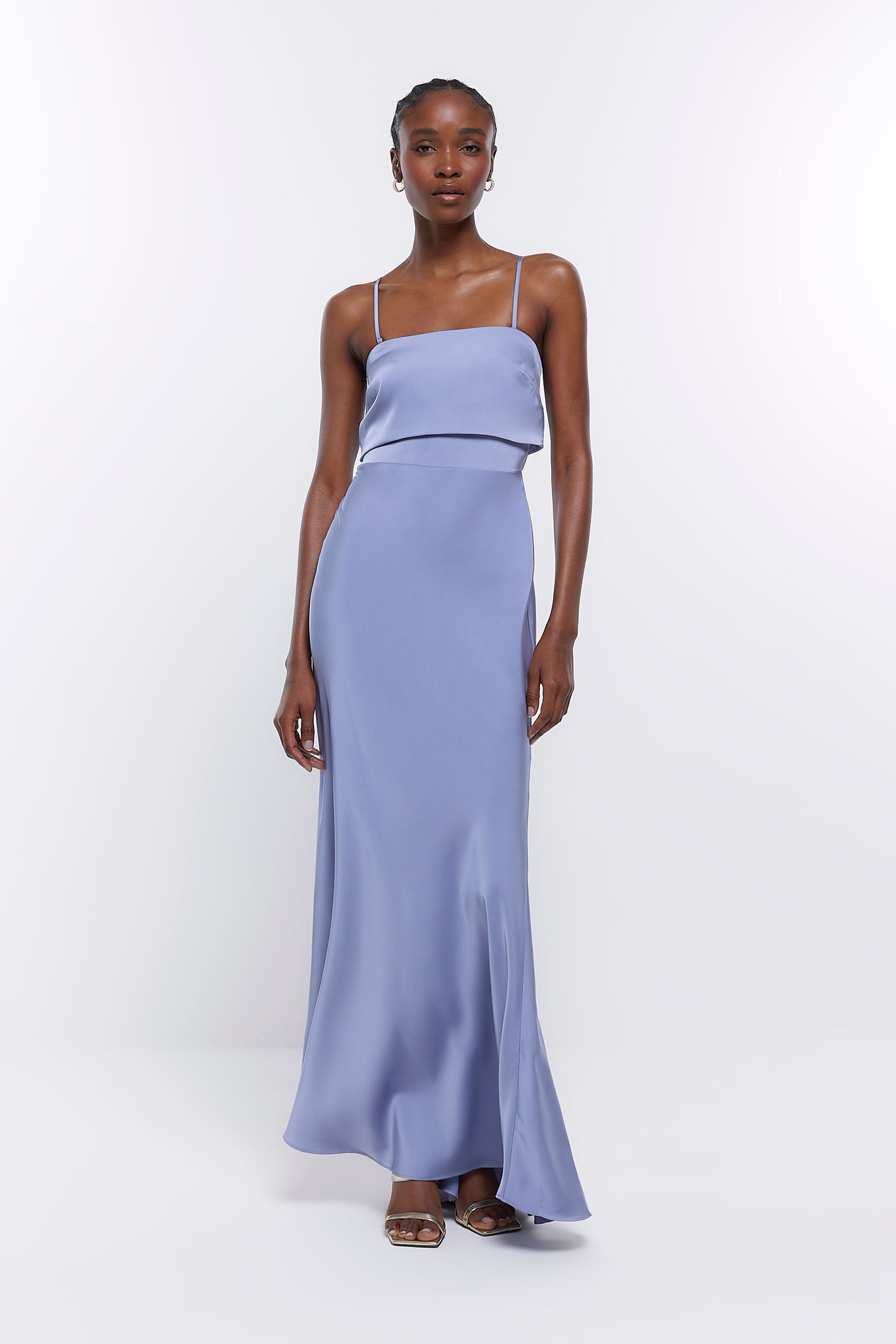 Buy River Island Blue Bandeau Bridesmaid Dress from the Next UK online shop