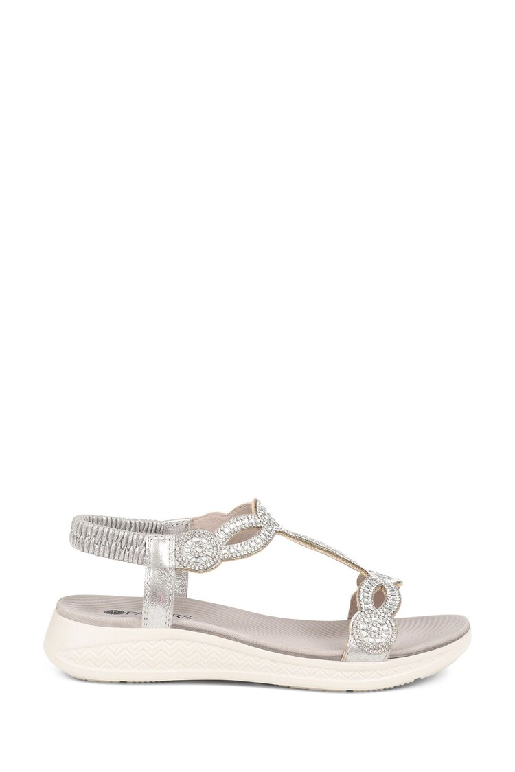 Pavers Grey Pavers Grey Embellished Flatform Sandals - Image 1 of 1