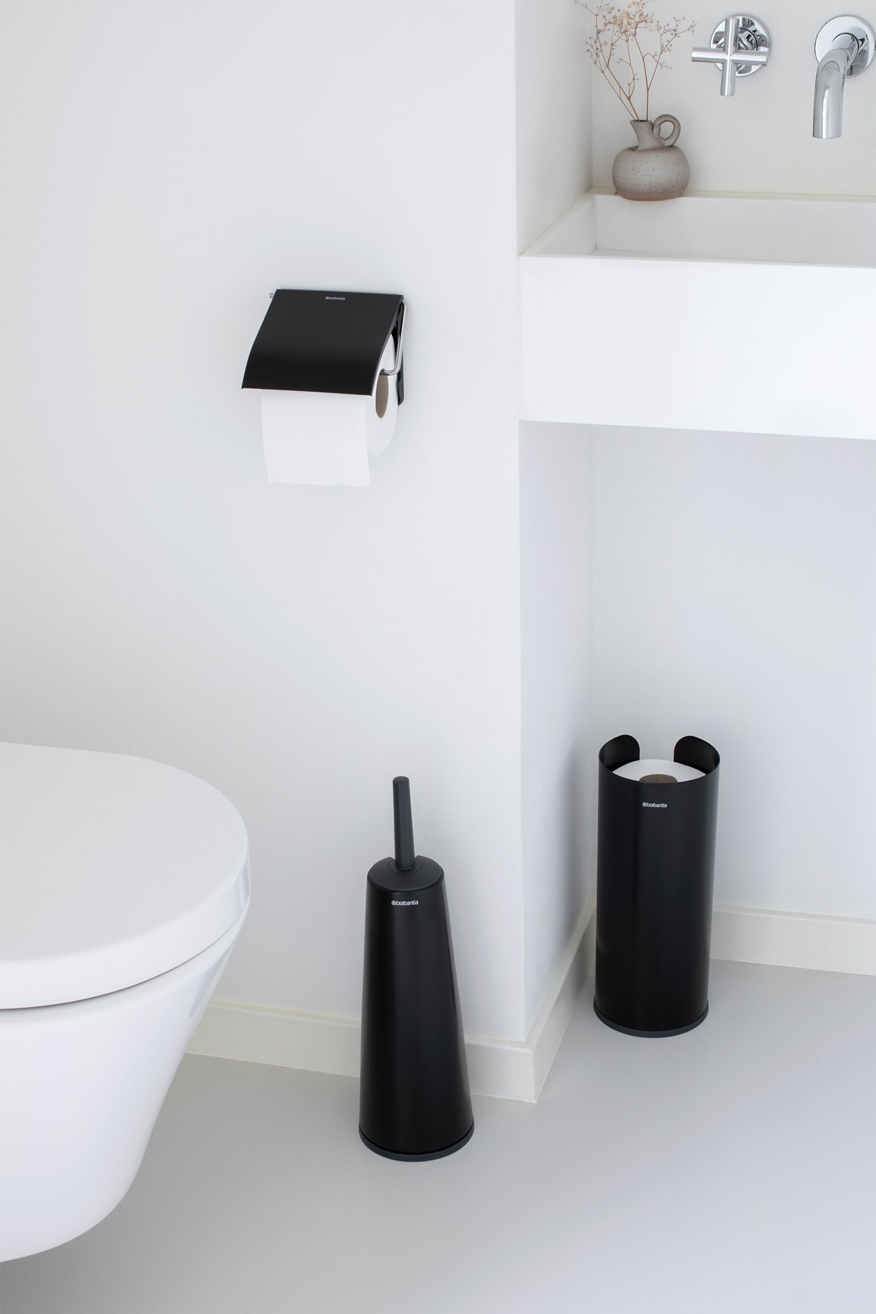 Buy Brabantia Set of 3 Matt Black Toilet Accessories from the Next UK