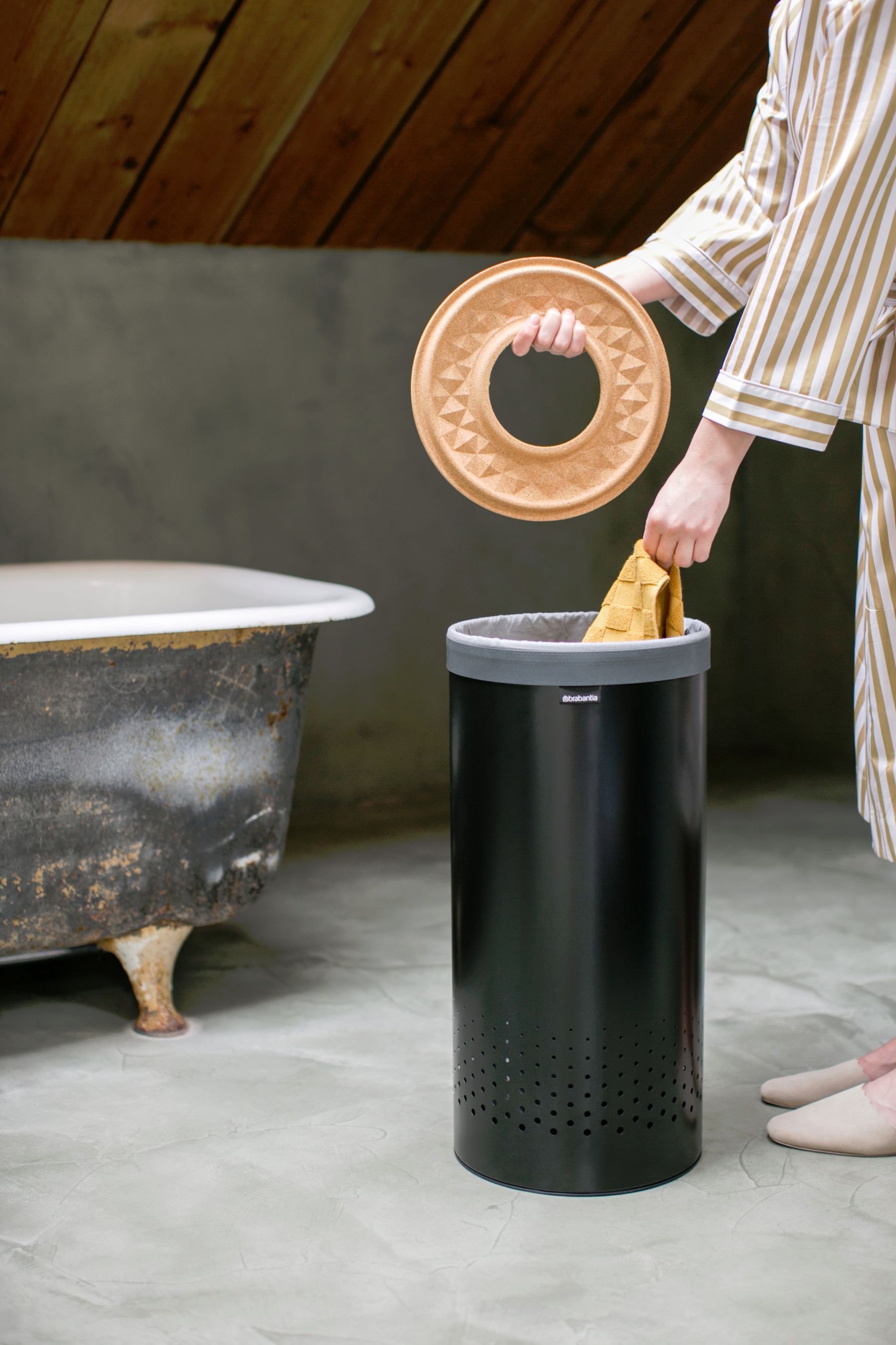 Buy Brabantia Matt Black 35L Cork Lid Laundry Bin from the Next UK online shop
