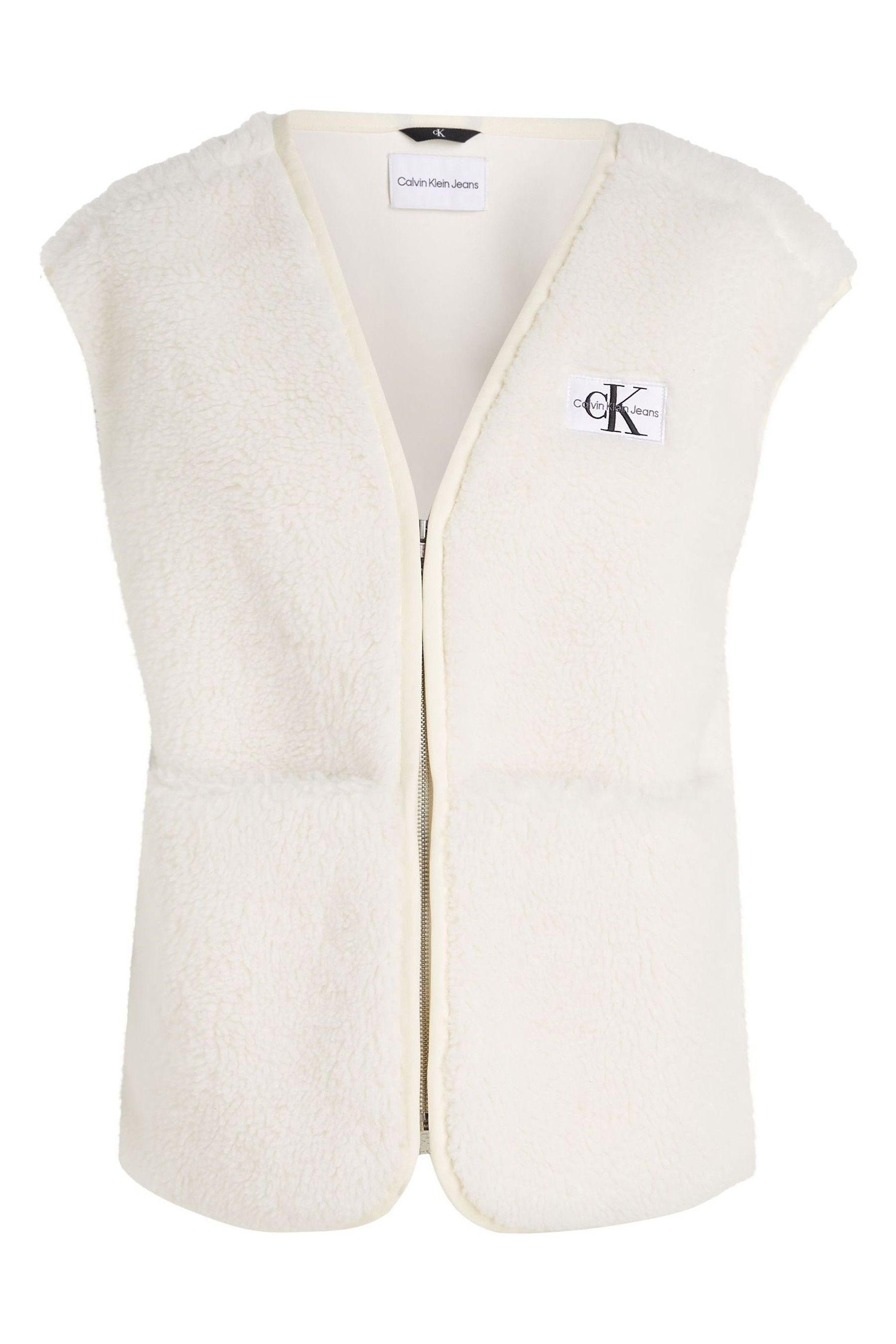Buy Calvin Klein Jeans Cream Sherpa Vest from Next Luxembourg