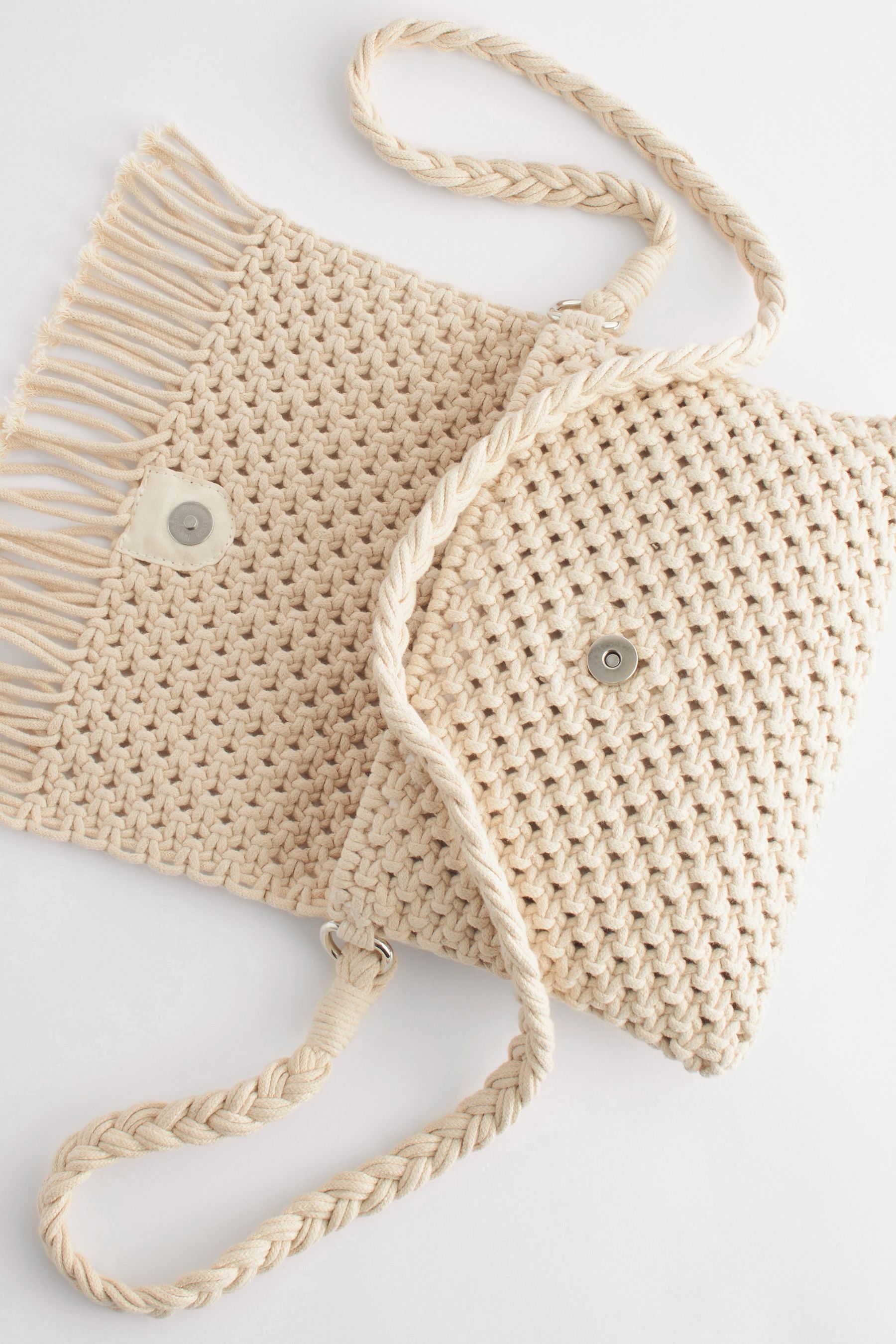 Buy Cream Crochet Fringe CrossBody Bag from Next Saudi Arabia