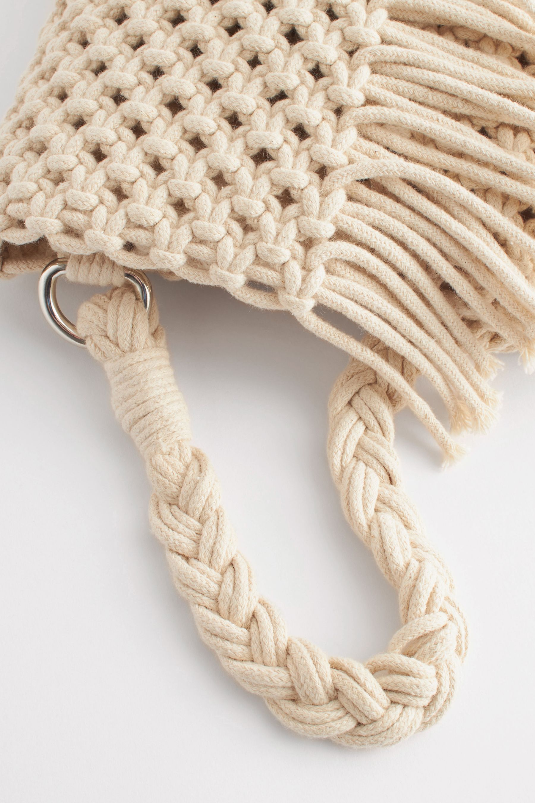 Buy Cream Crochet Fringe CrossBody Bag from Next Saudi Arabia
