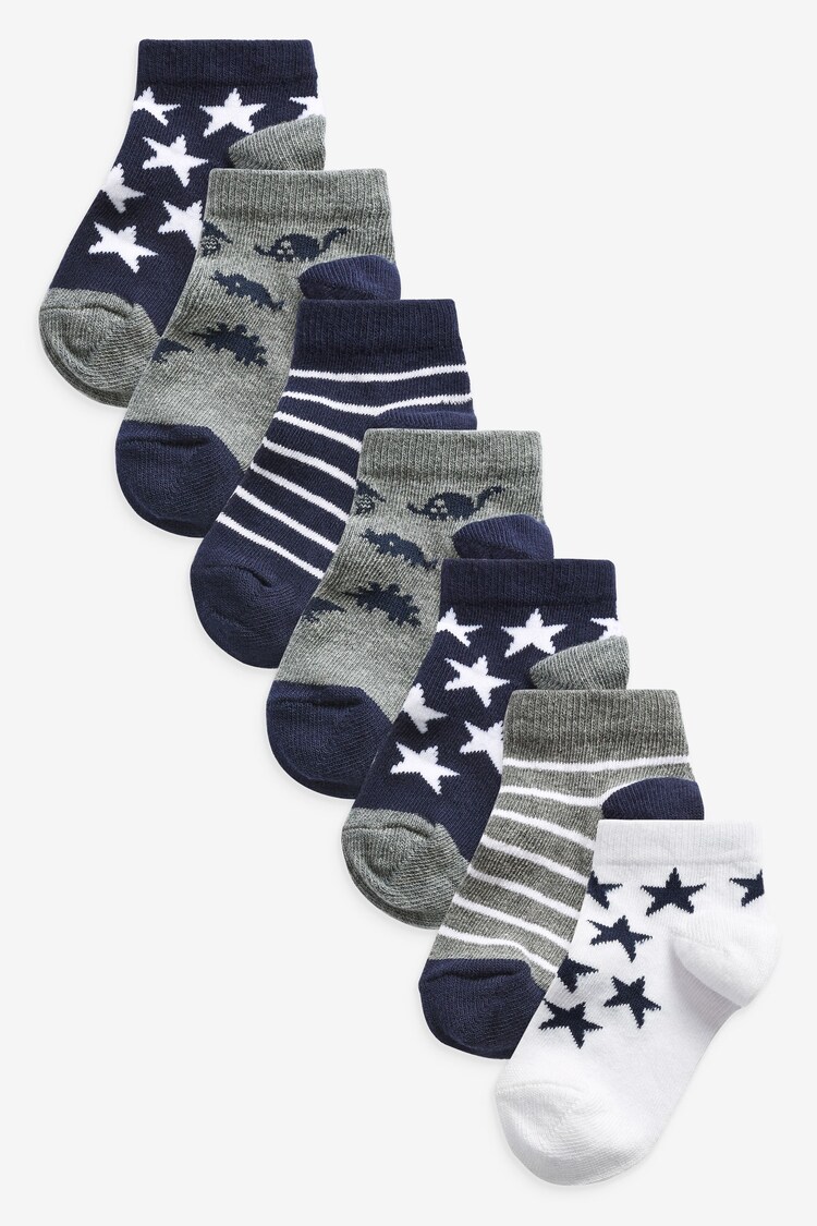 Blue Rich Trainers Socks 7 Pack - Image 1 of 1